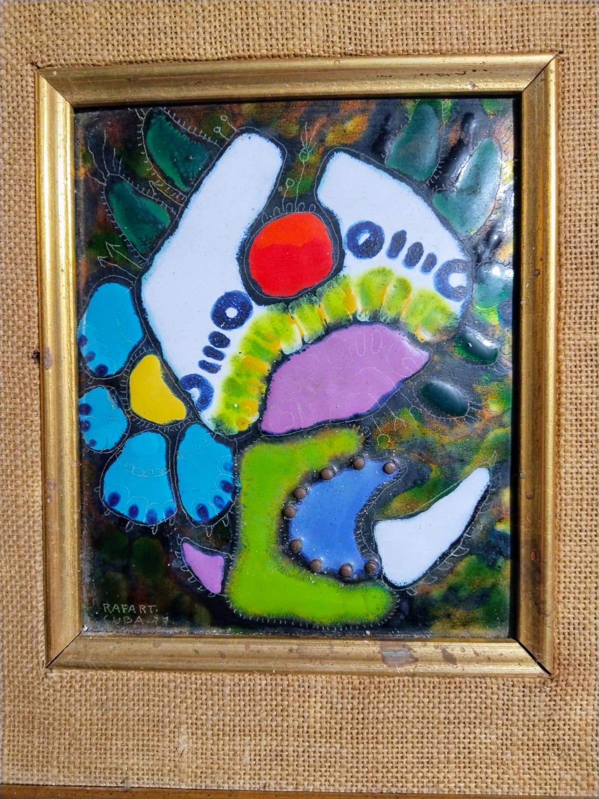 Très rare œuvre d'art originale du célèbre artiste cubain Pepe Rafart - Géométrique abstrait Mixed Media Art par Jose Pepe Rafart