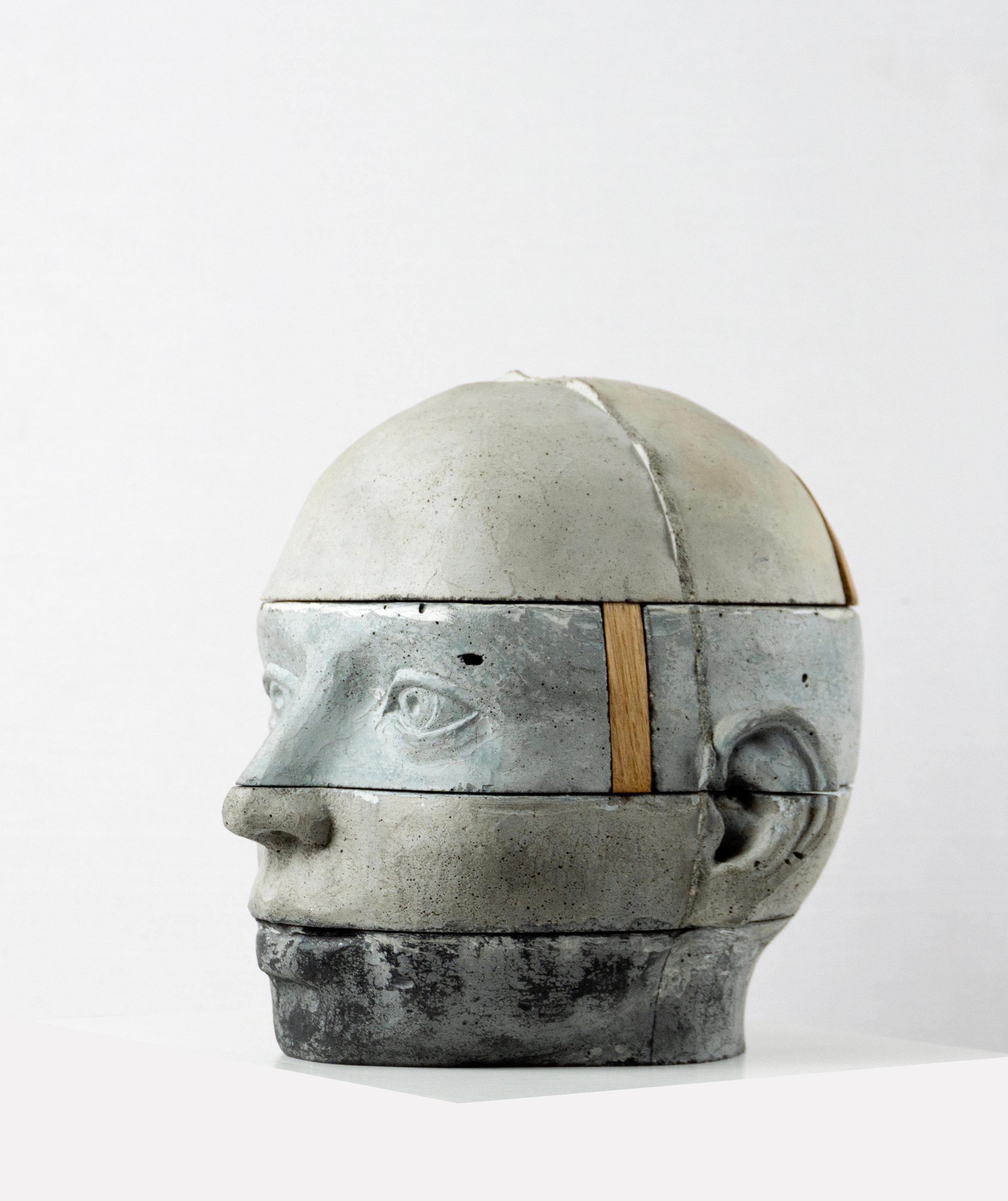 Architectural Figurative Layered Cement Sculpture with Wood Insert Project 16 For Sale 1