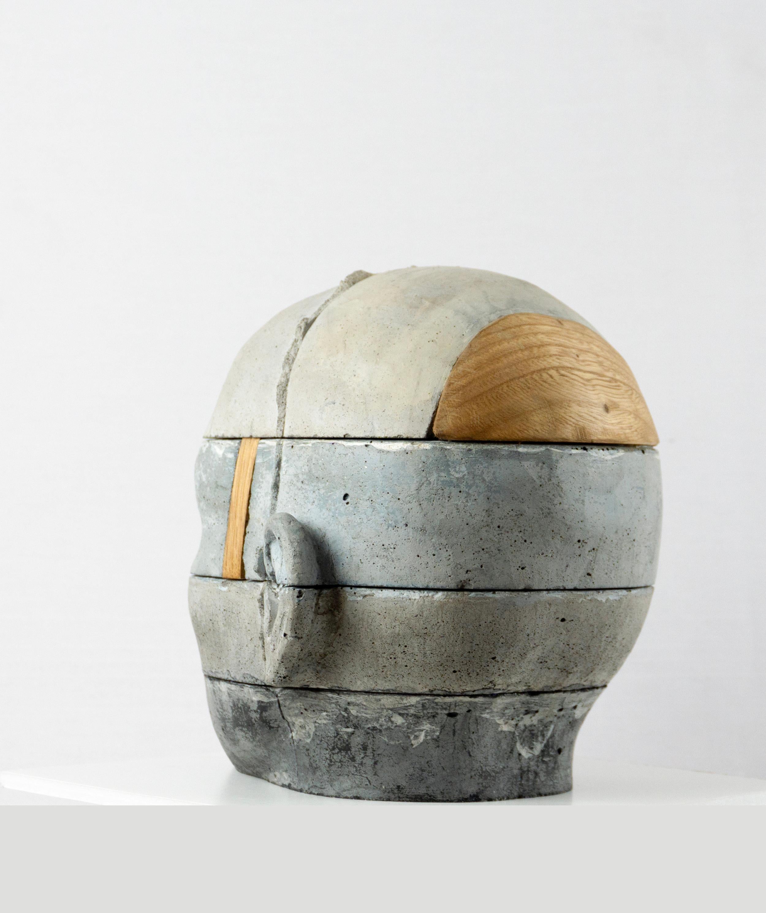 Architectural Figurative Layered Cement Sculpture with Wood Insert Project 16 For Sale 2