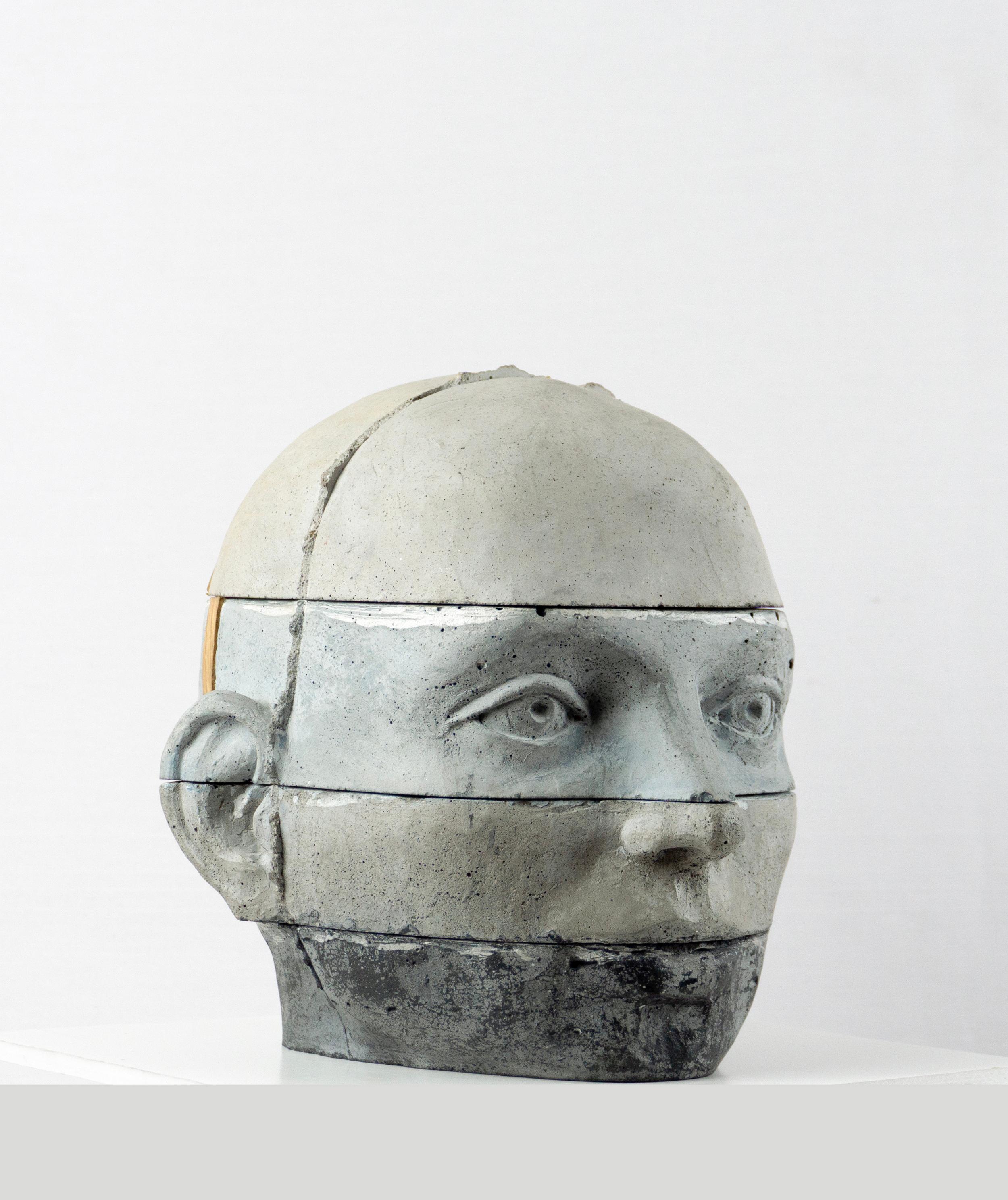 Architectural Figurative Layered Cement Sculpture with Wood Insert Project 16 For Sale 3