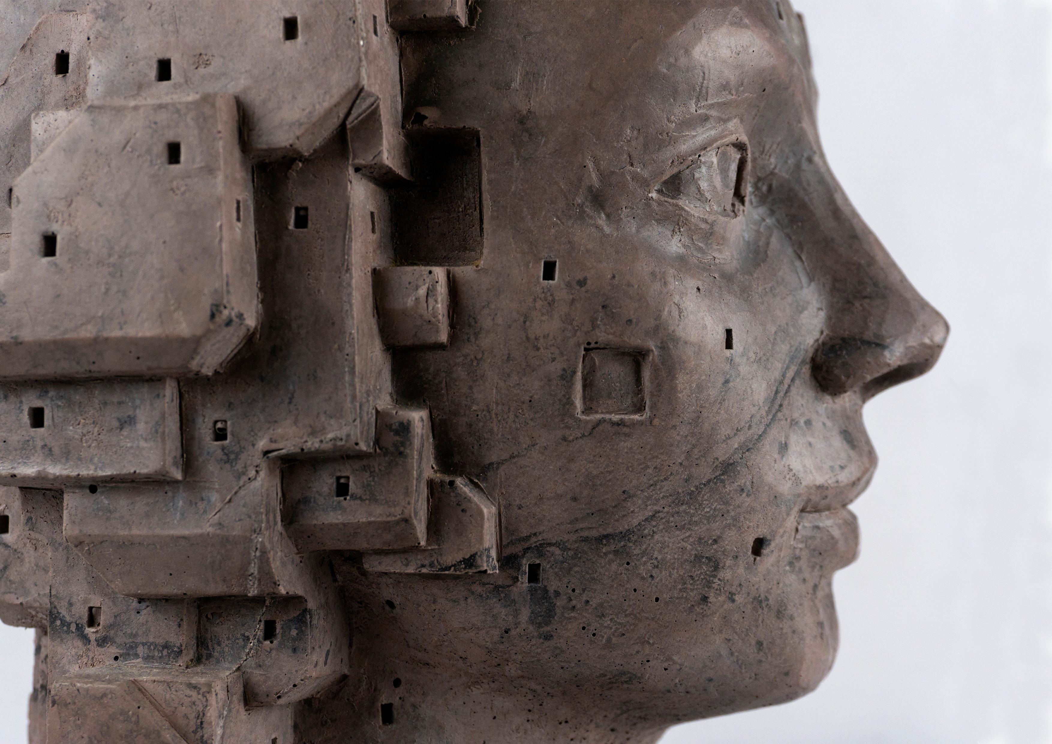 Reddish-Brown Bust with Black Veins - 