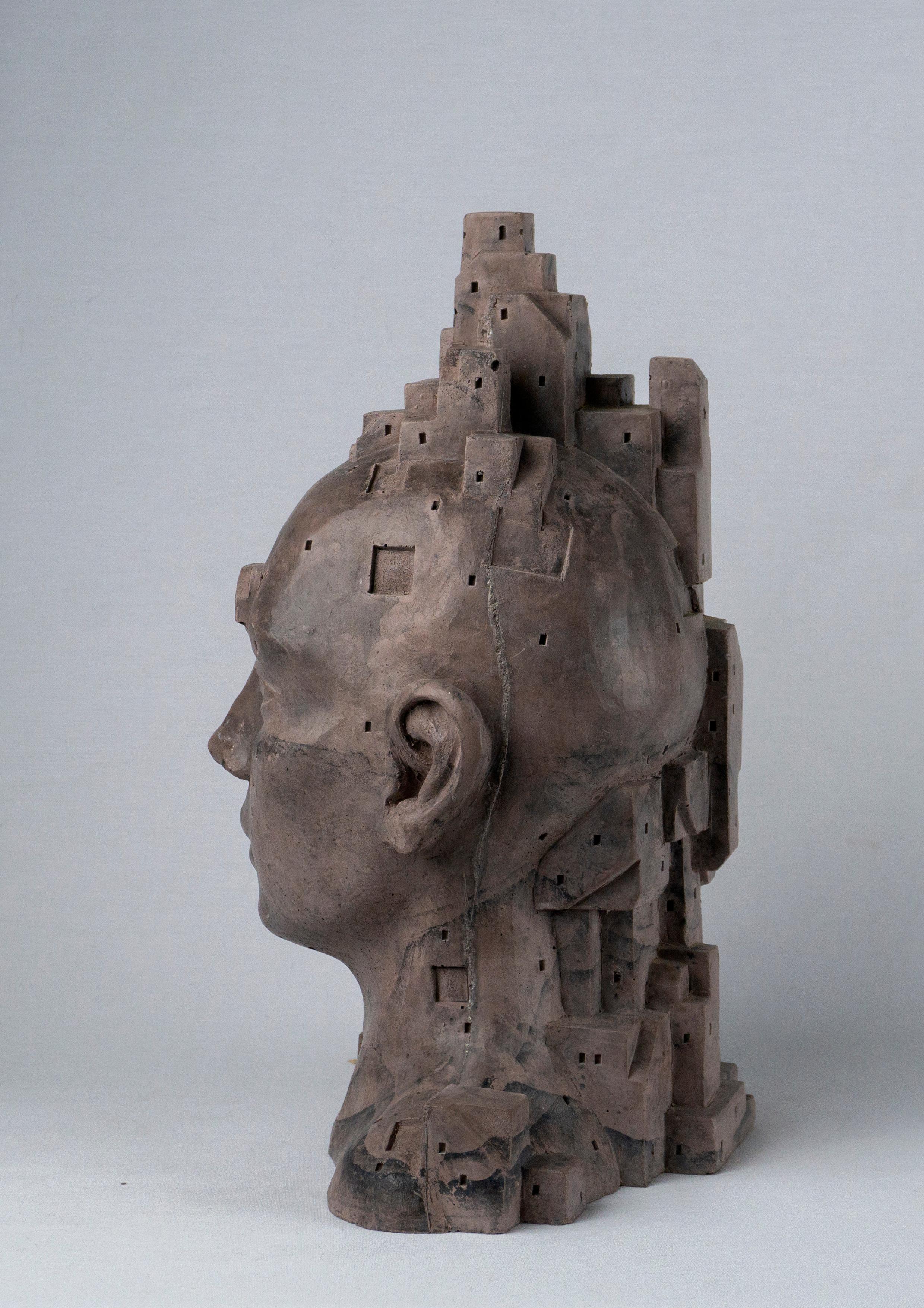 Reddish-Brown Bust with Black Veins - 