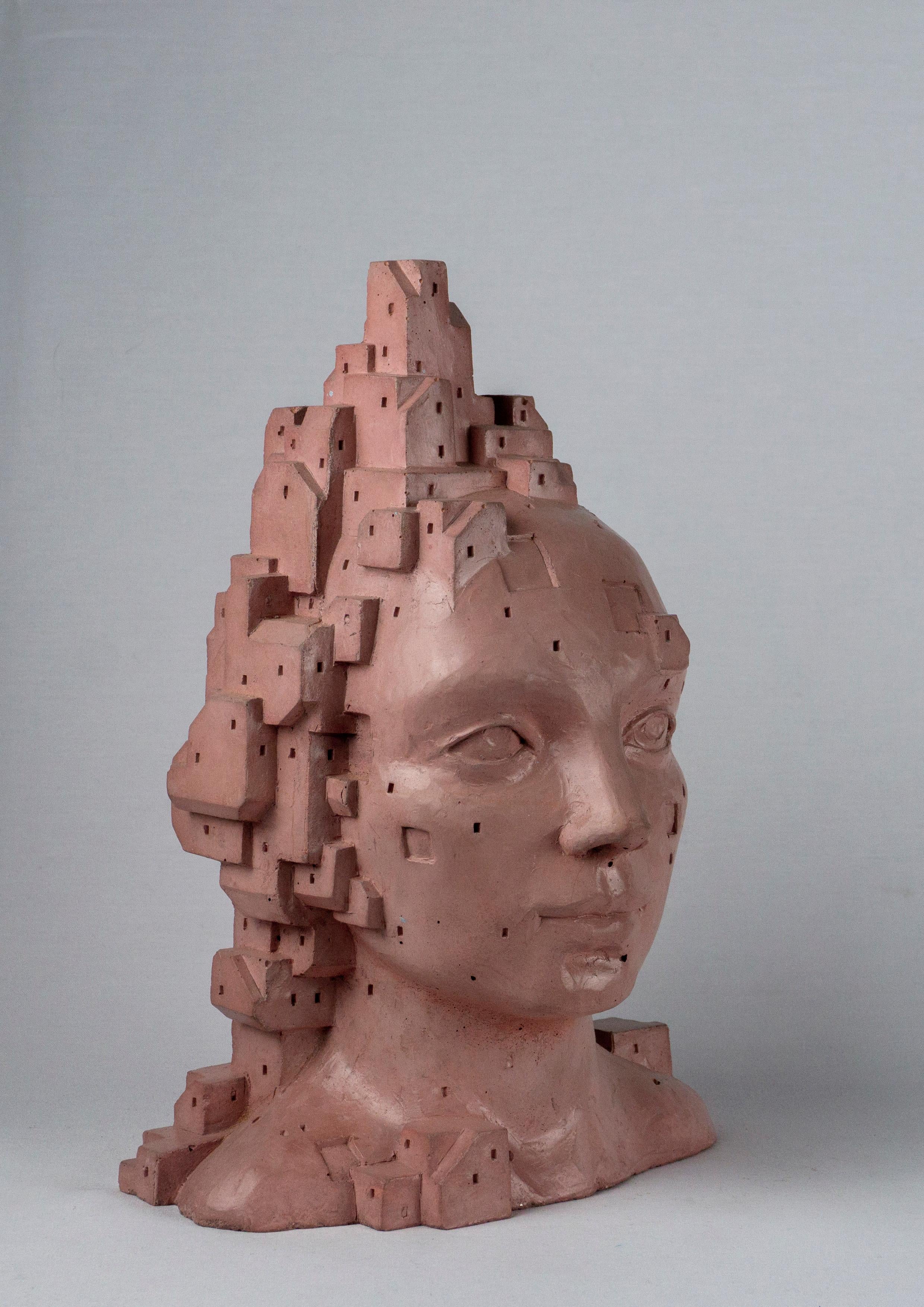 Antropotectura Busto Rosa en Cemento - 
