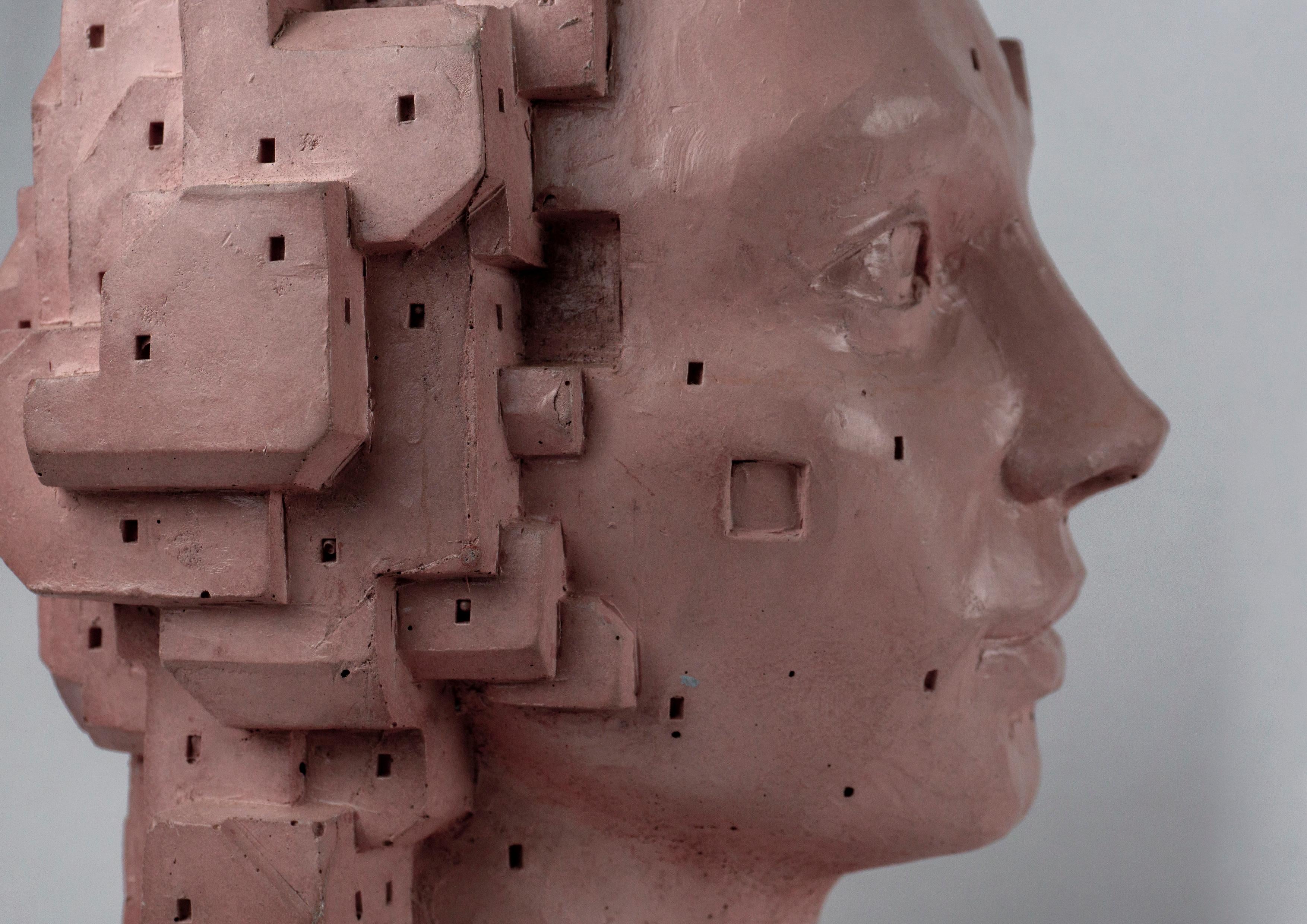 Antropotectura Busto Rosa en Cemento - 
