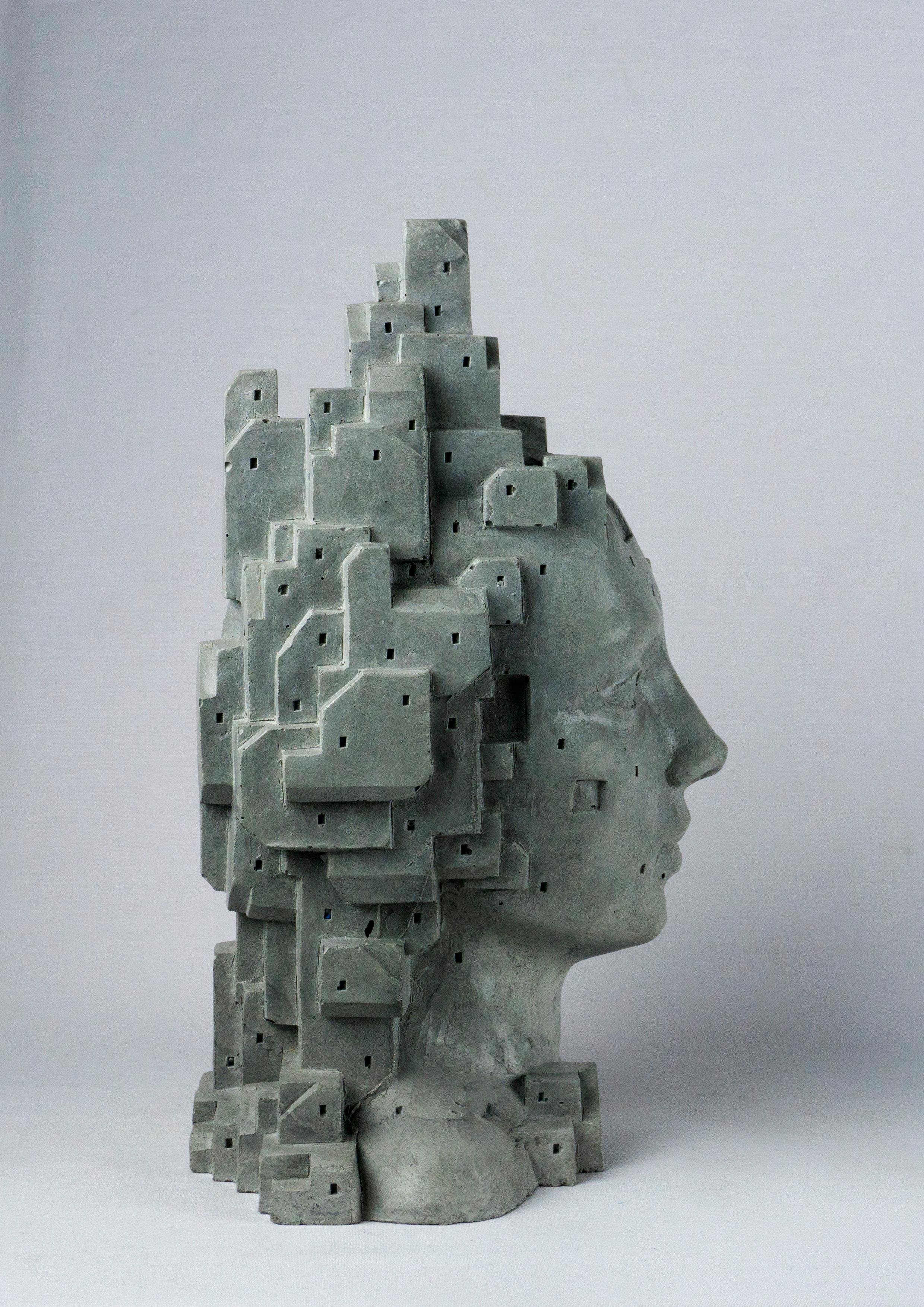 Escultura femenina única de cemento arquitectónico - 