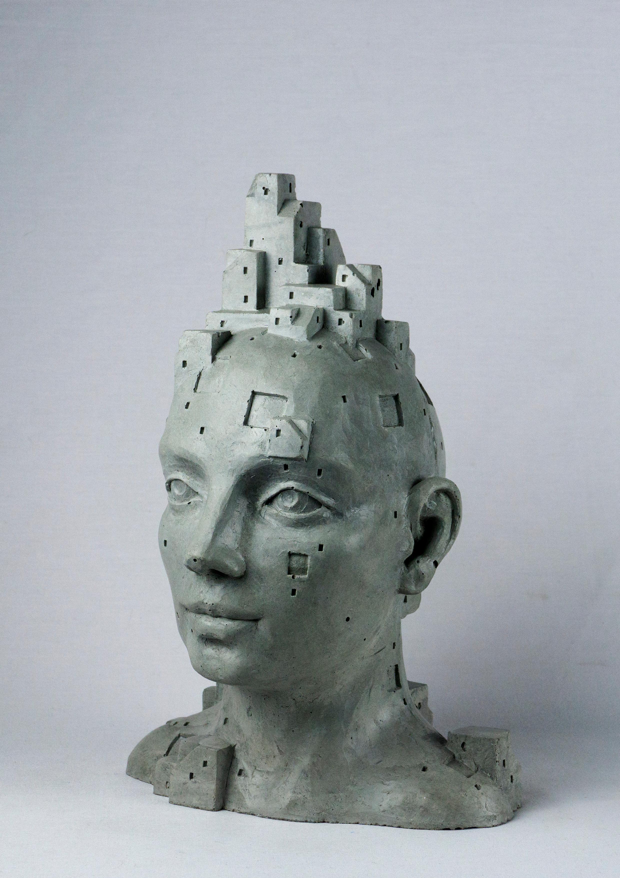 Escultura femenina única de cemento arquitectónico - 