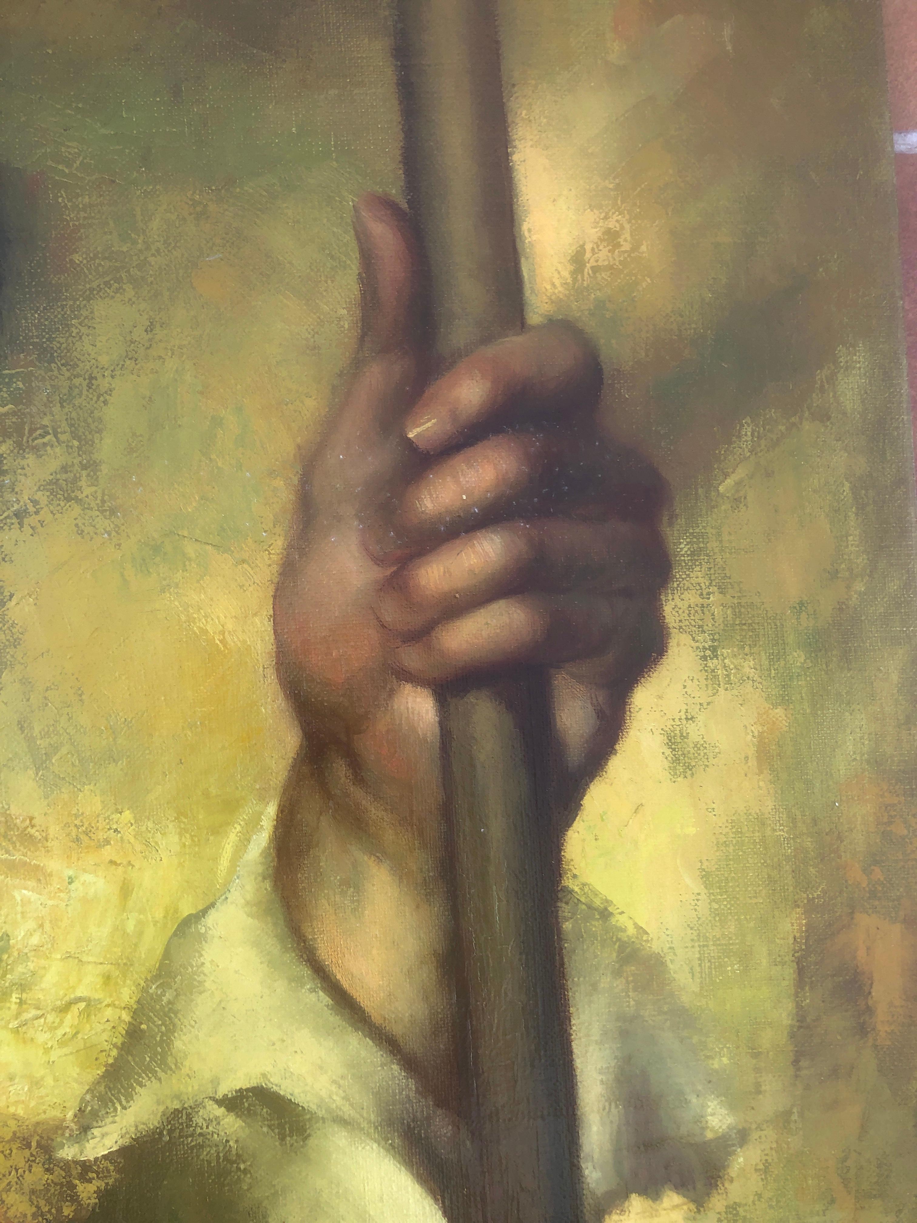 Goyesque man oil on canvas painting portrait For Sale 1