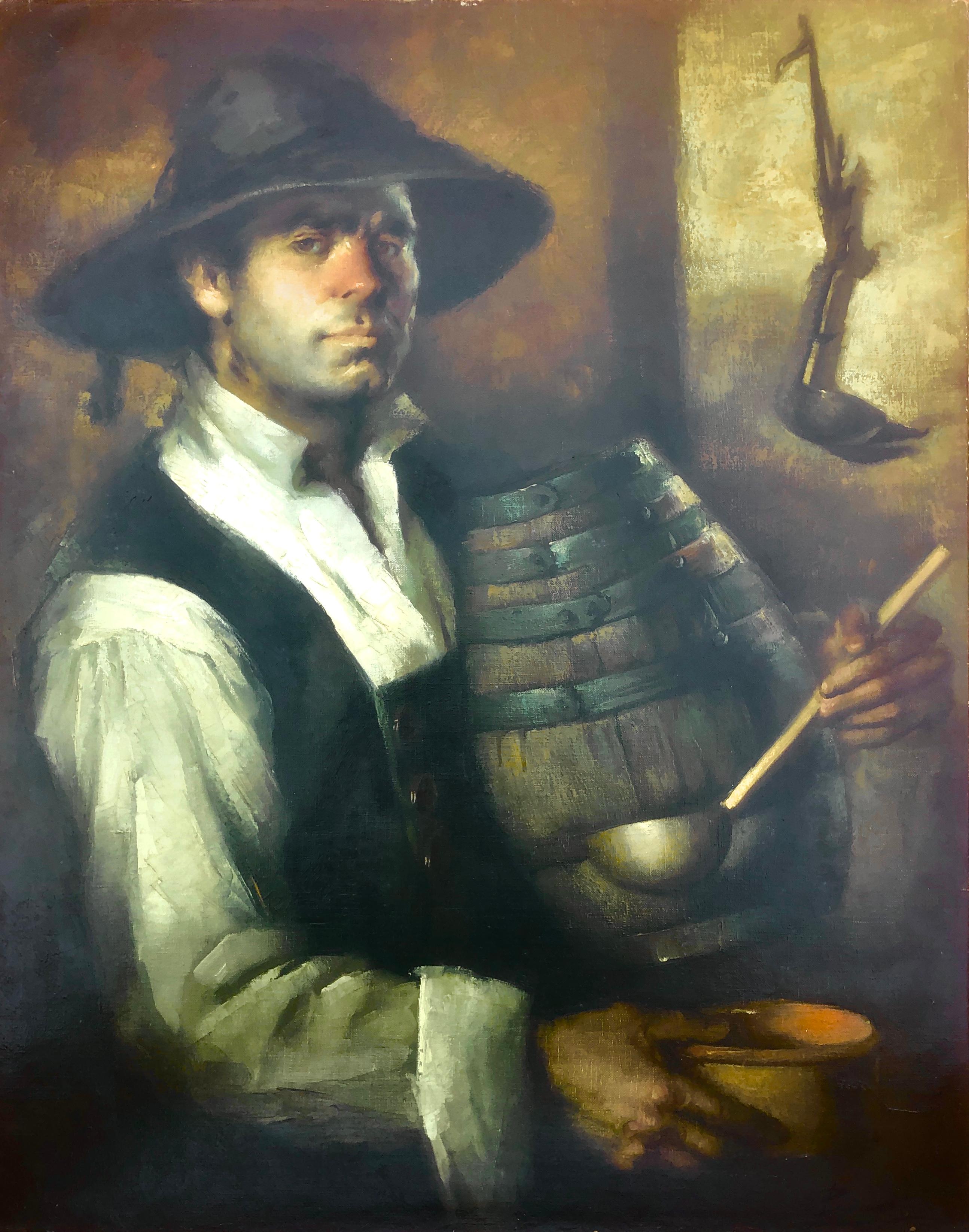 Uomo goyesque olio su tela ritratto
