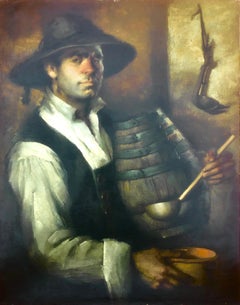 Goyesque man oil on canvas painting portrait