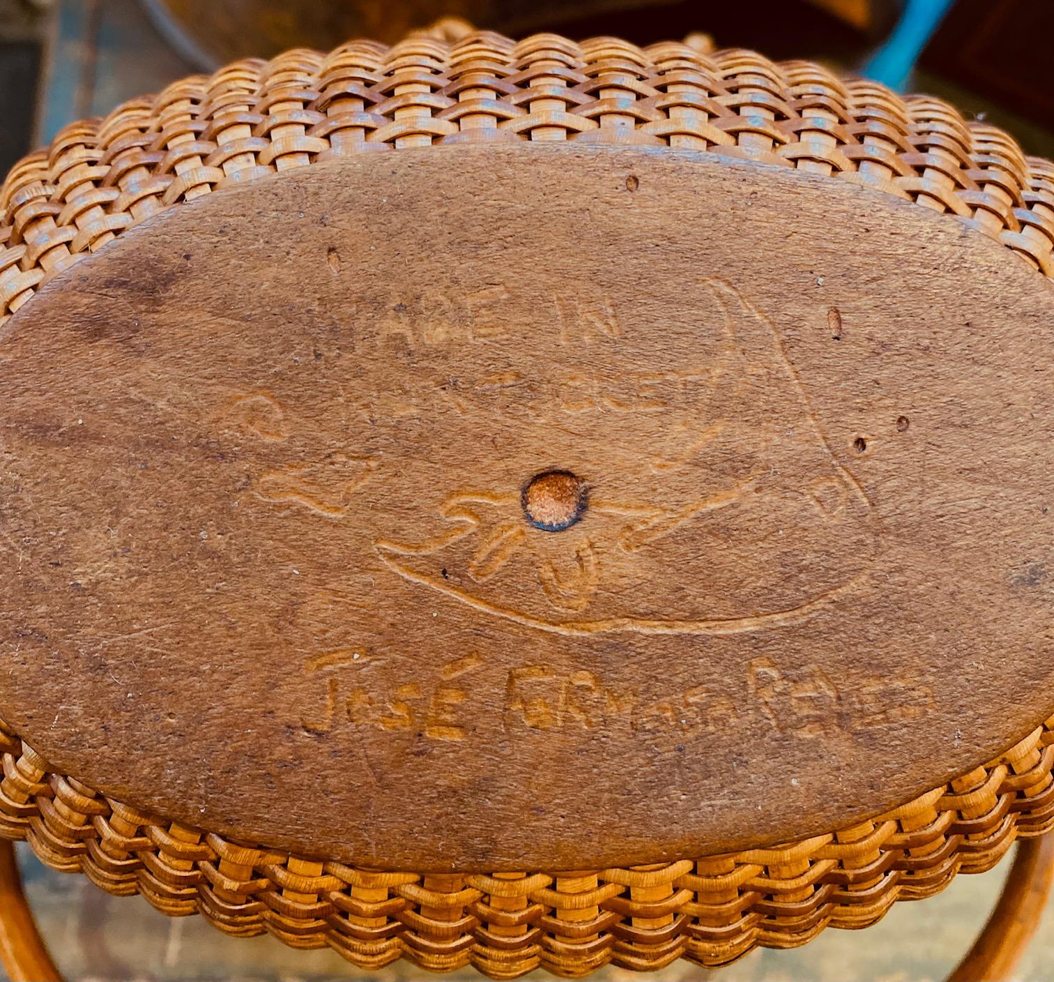 Folk Art Jose Reyes Nantucket Basket, circa Early 1950s