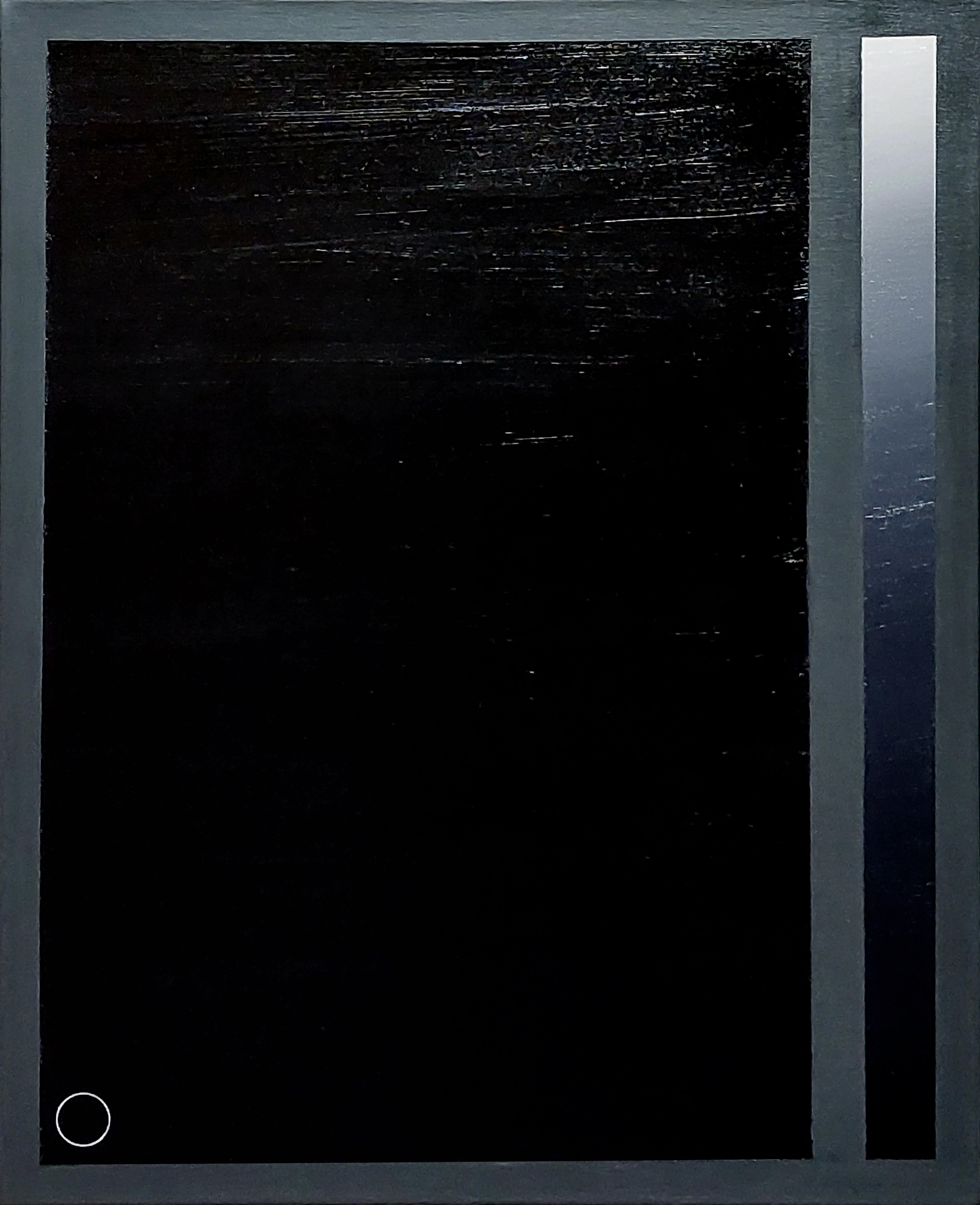  Blauer Würfel und schwarzer Glitzerkübel in Blauton. Aus der Serie The Light – Painting von Jose Ricardo Contreras Gonzalez
