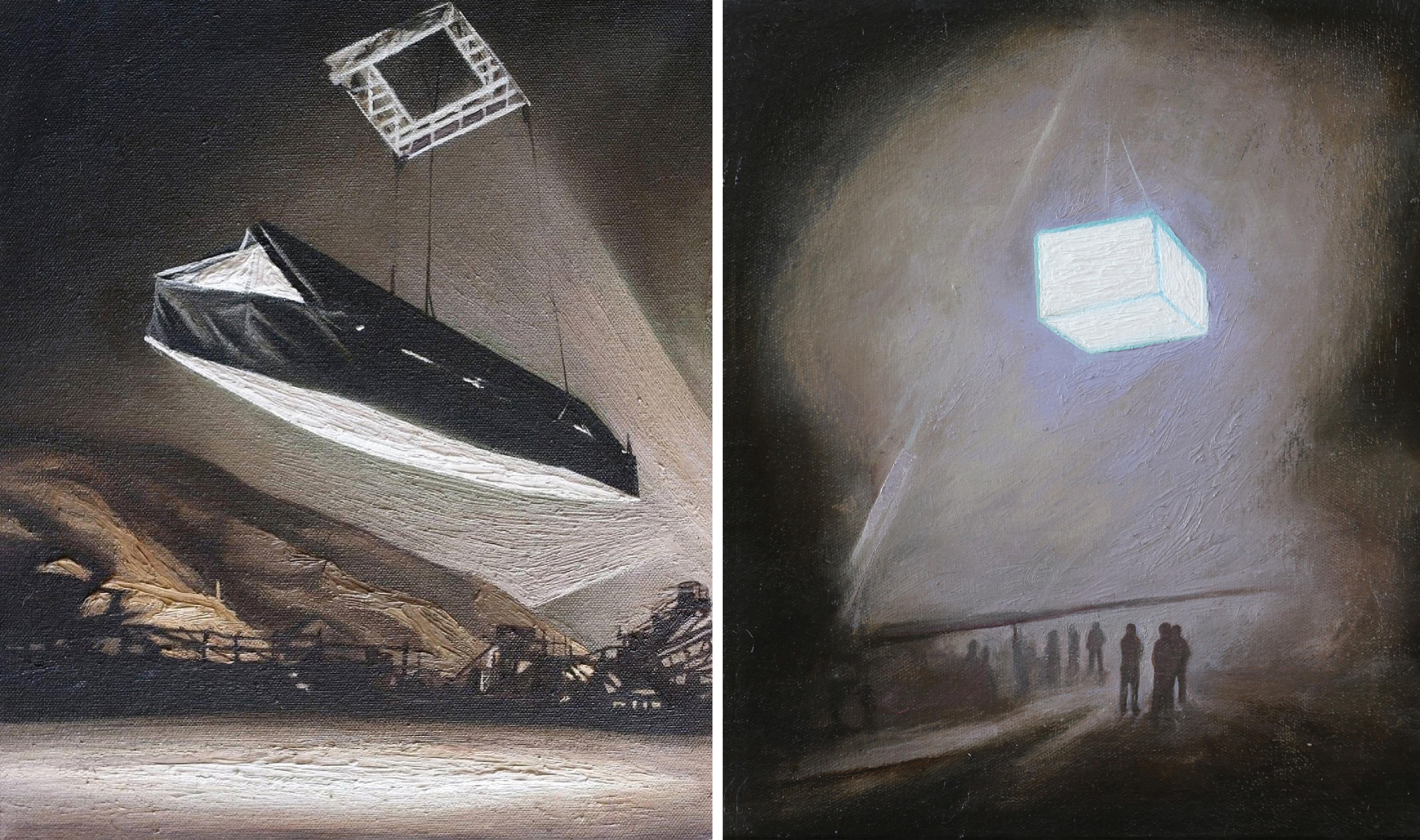 Landscape Painting de Jose Ricardo Contreras Gonzalez - Díptico,  de la serie Las películas.  Pintura abstracta
