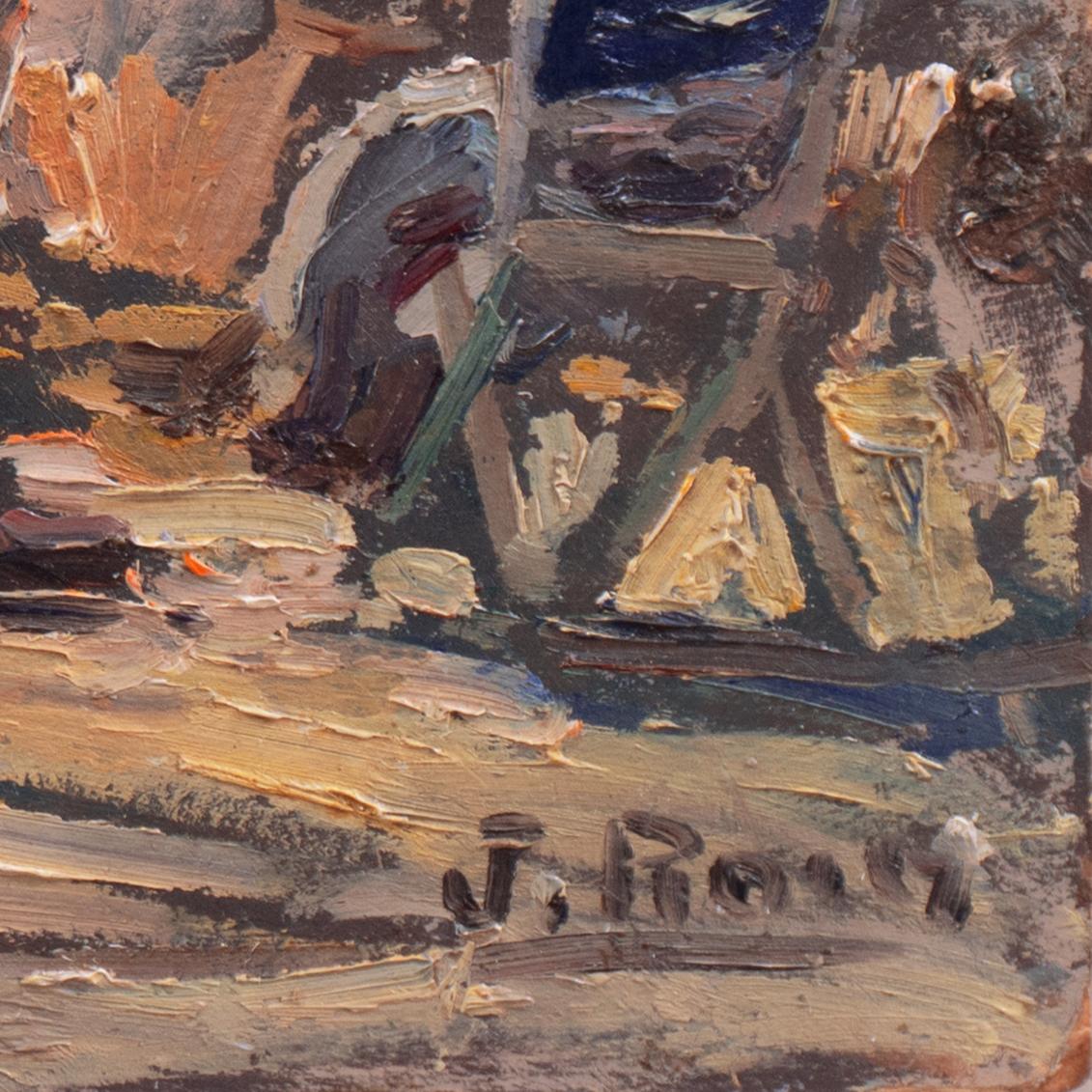 Signed lower right, 'J. Roig' for Jose Roig (Argentinian-Spanish, 1898-1968) and painted circa 1955.

This Argentine-Spanish Modernist was born in Spain in 1898 and was painting in Argentina from the 1930's.

