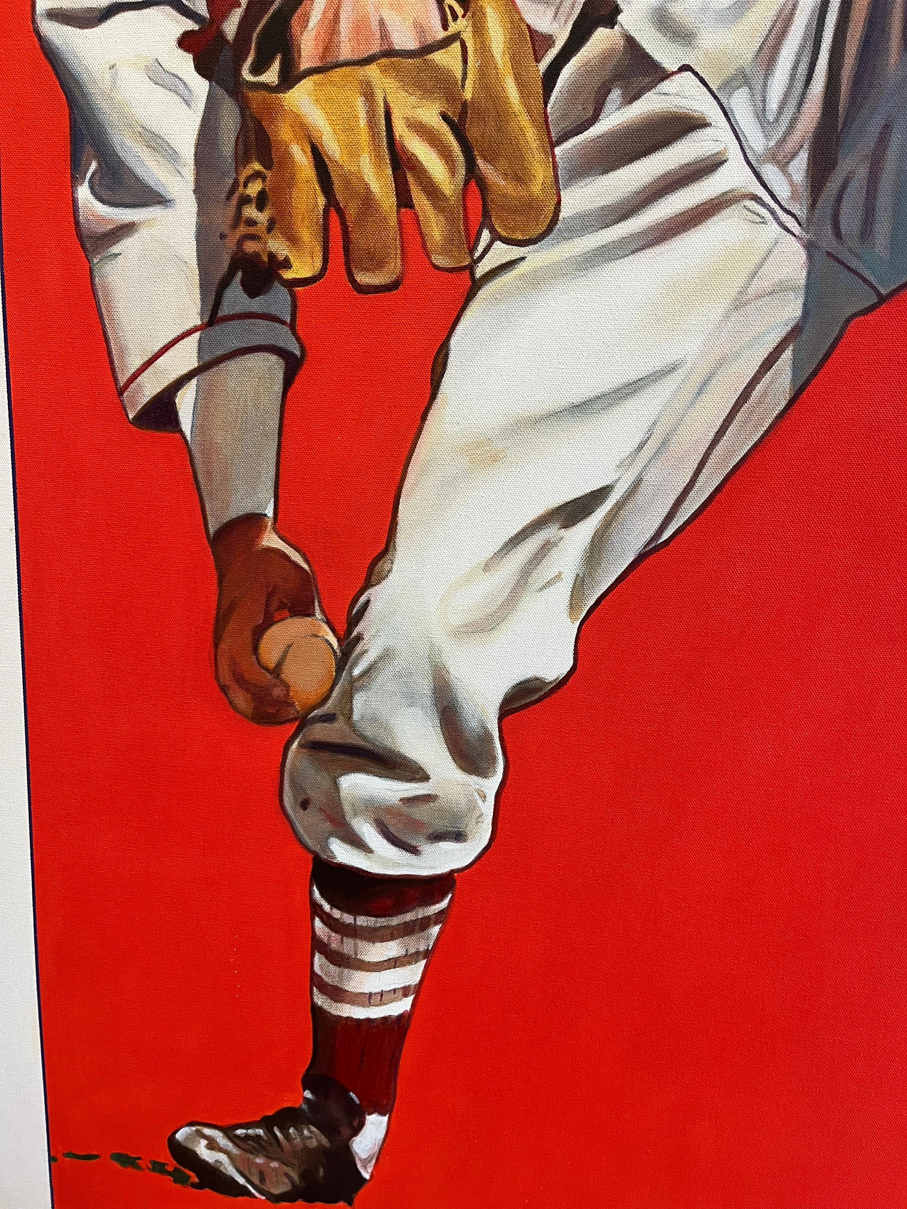 Questo dipinto contemporaneo di Jose Roldan Rendon è una rappresentazione a colori di un giocatore di baseball dell'epoca d'oro. Quest'epoca va dal 1920 al 1960, quando le partite di baseball venivano lentamente trasmesse a colori sulle TV di tutta