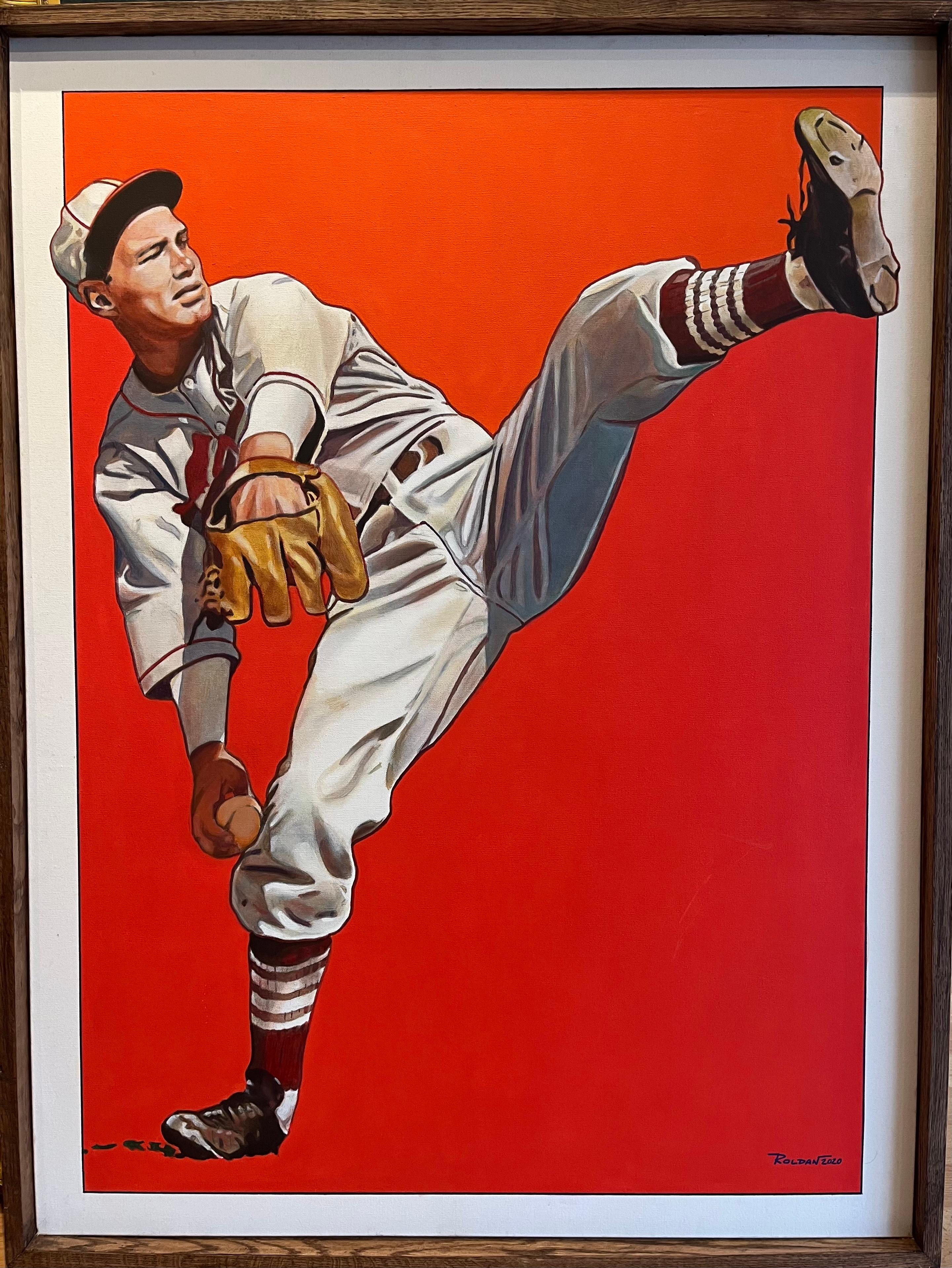 Jose Roldan Rendon Portrait Painting - Baseball Player Portrait titled "Golden Age"