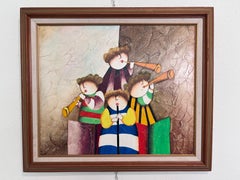 Joyce Roybal Pintura original sobre lienzo  Músicos  Obra de arte firmada y enmarcada