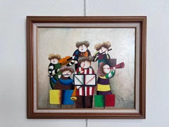 Joyce Roybal Pintura original sobre lienzo  Músicos  Obra de arte firmada y enmarcada