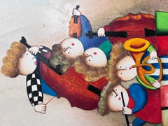 Joyce Roybal Pintura original sobre lienzo  Músicos  Obra de arte firmada y enmarcada