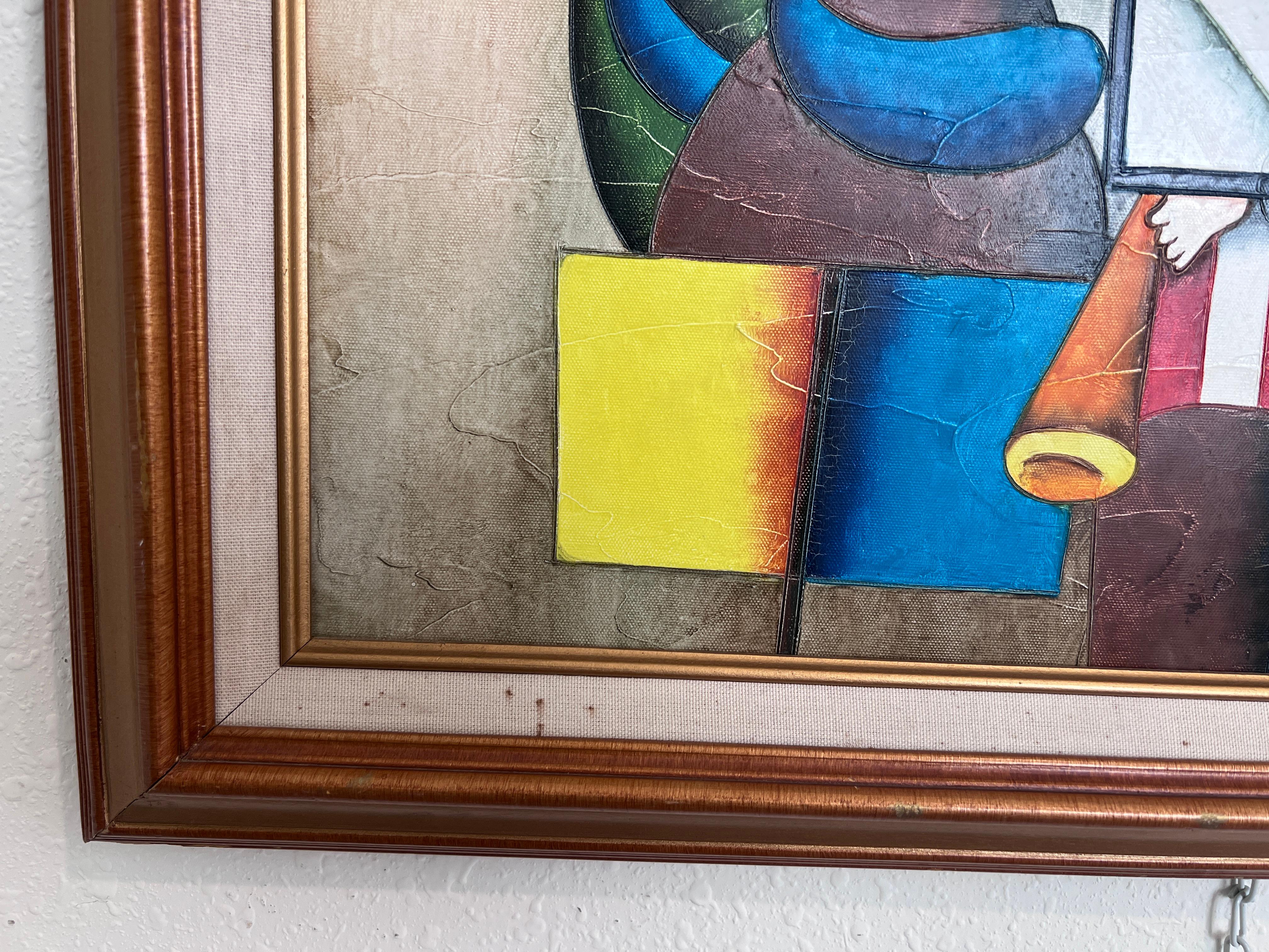 Joyce Roybal Original Painting on Canvas  Musicians  Signed & Framed Artwork For Sale 1