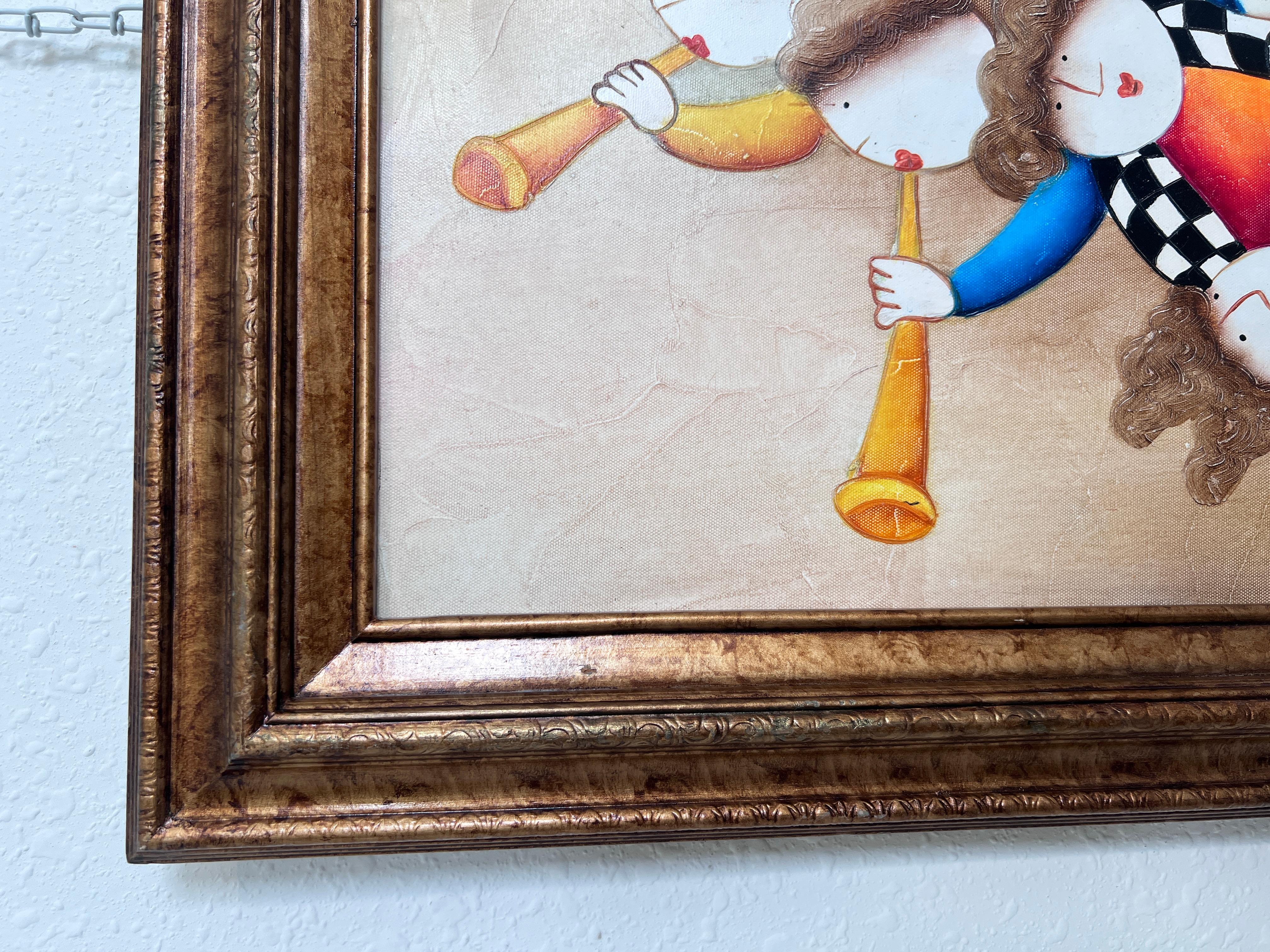 Joyce Roybal Original Painting on Canvas  Musicians  Signed & Framed Artwork For Sale 2