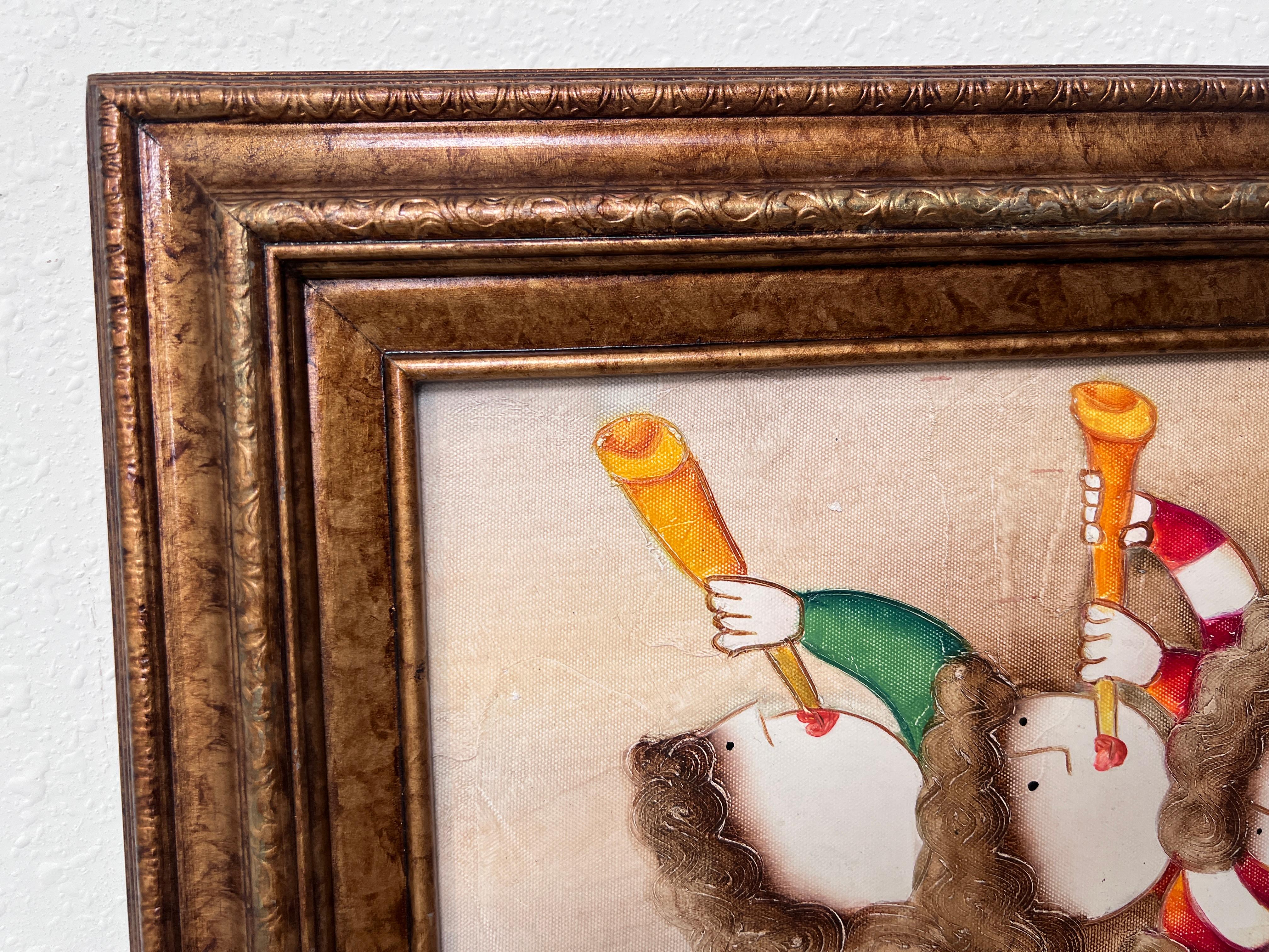 Joyce Roybal Original Painting on Canvas  Musicians  Signed & Framed Artwork For Sale 3