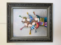 Joyce Roybal Painting on Canvas  Musicians  Signed & Framed Artwork