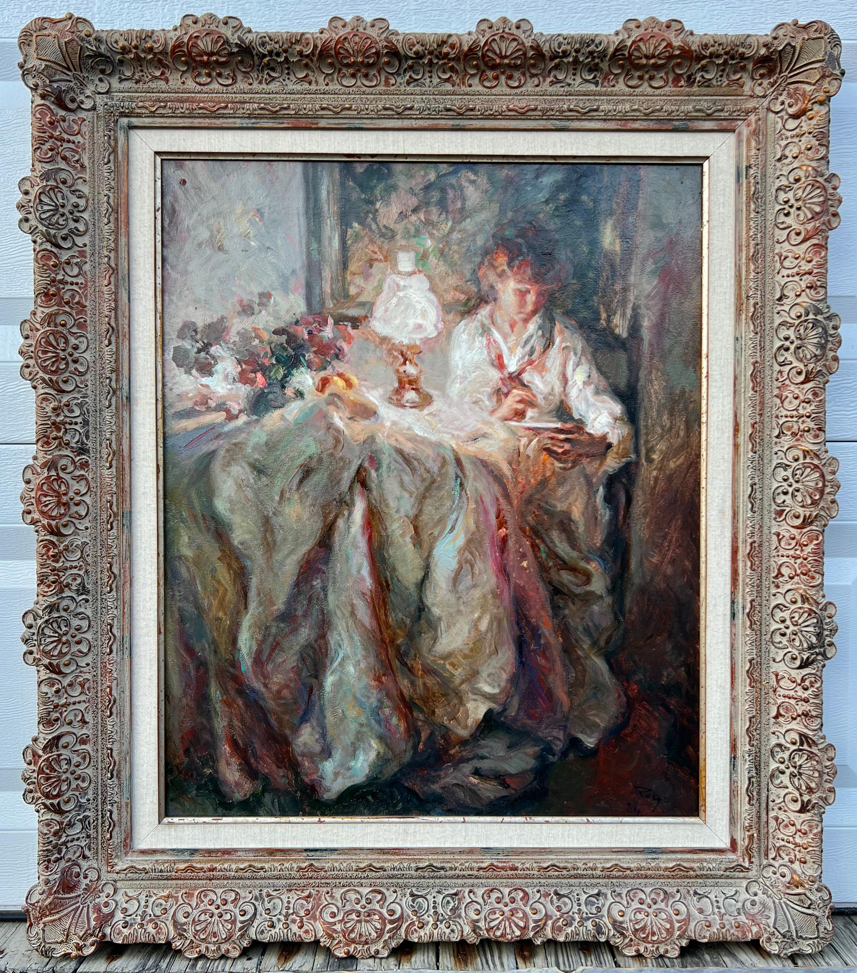 Oil on canvas, signed and dated in the lower right corner. Presented in a carved frame measuring 38.5