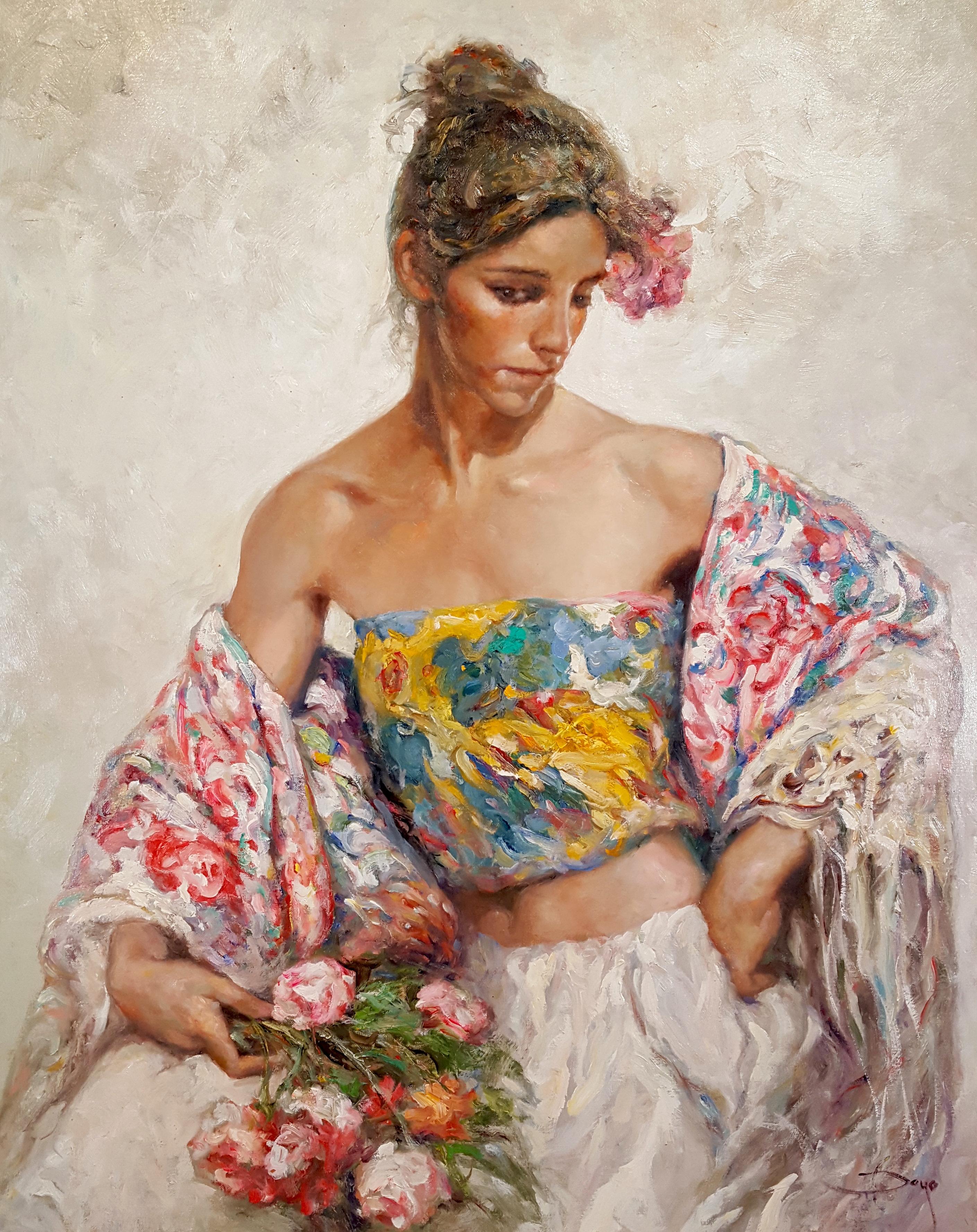 José Royo Portrait Painting - "La Florista"