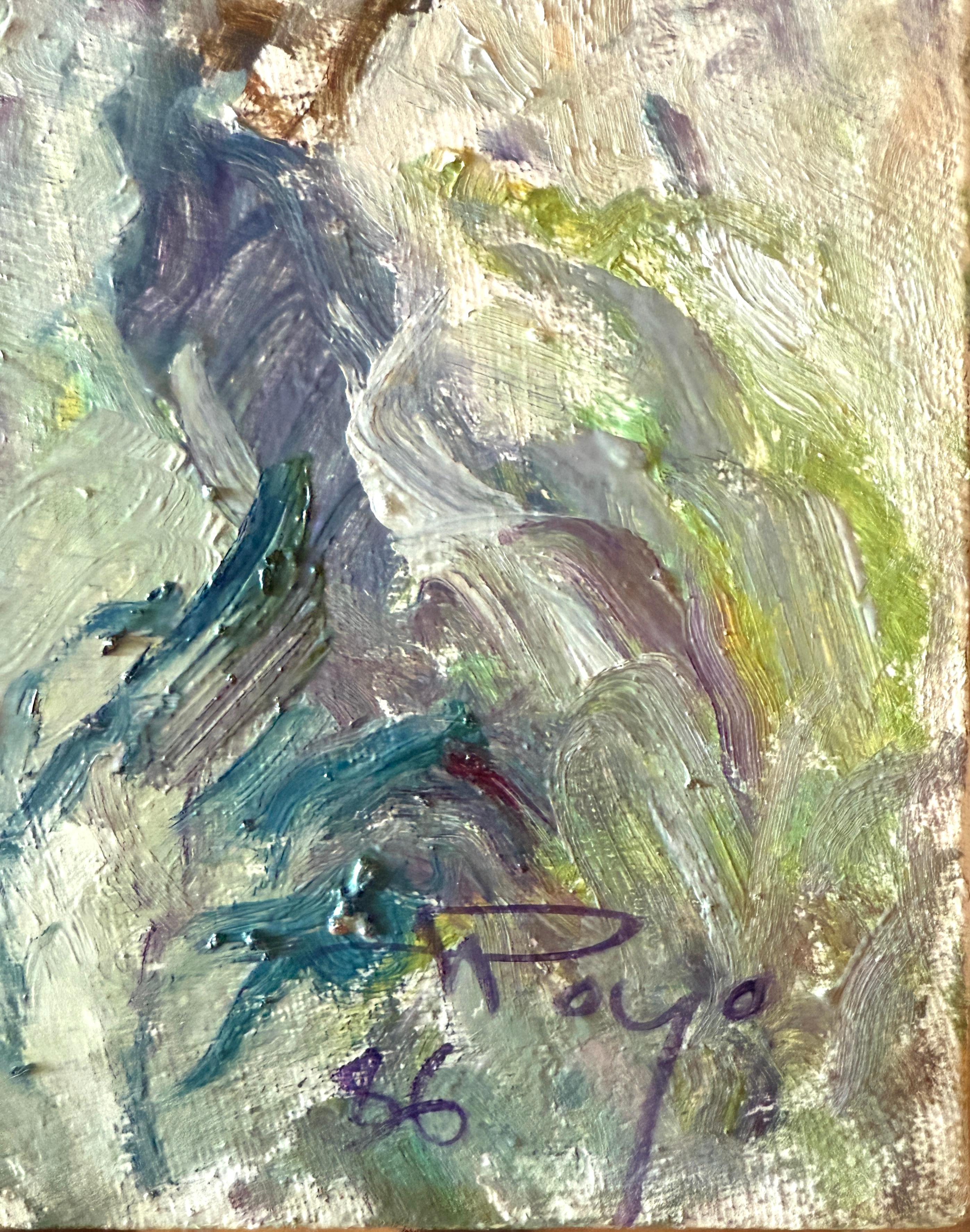 Women by the Sea spanish oil on canvas painting mediterranean art - Painting by José Royo