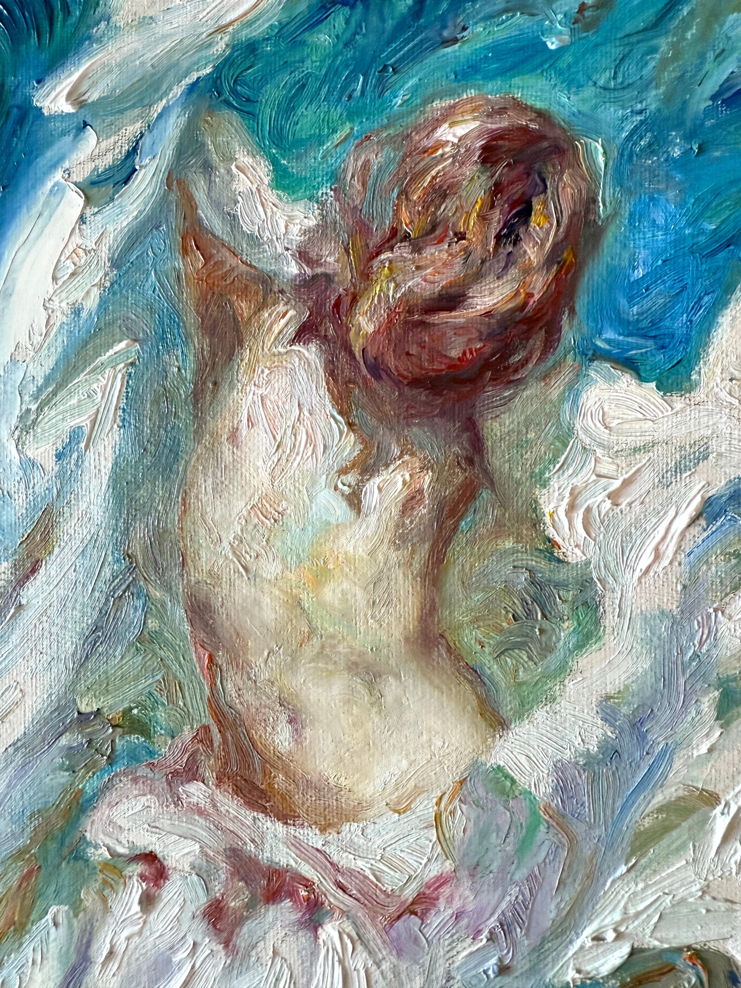 Title: Women by the Sea

Artist: José Royo (Valencia, 1941)
Date: 1986
Medium: Oil on canvas
Dimensions: 73 × 60 cm (28.7 × 23.6 in)
Signature: Signed and dated lower right: Royo ’86
Frame: Unframed
Condition: Excellent. Firm and well-stretched