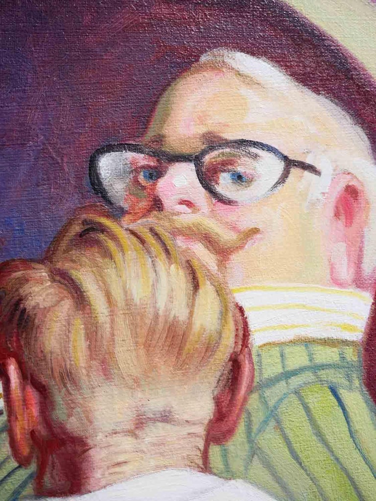 Jose S. Perez Colorful Modern Figurative Abstract Painting of People