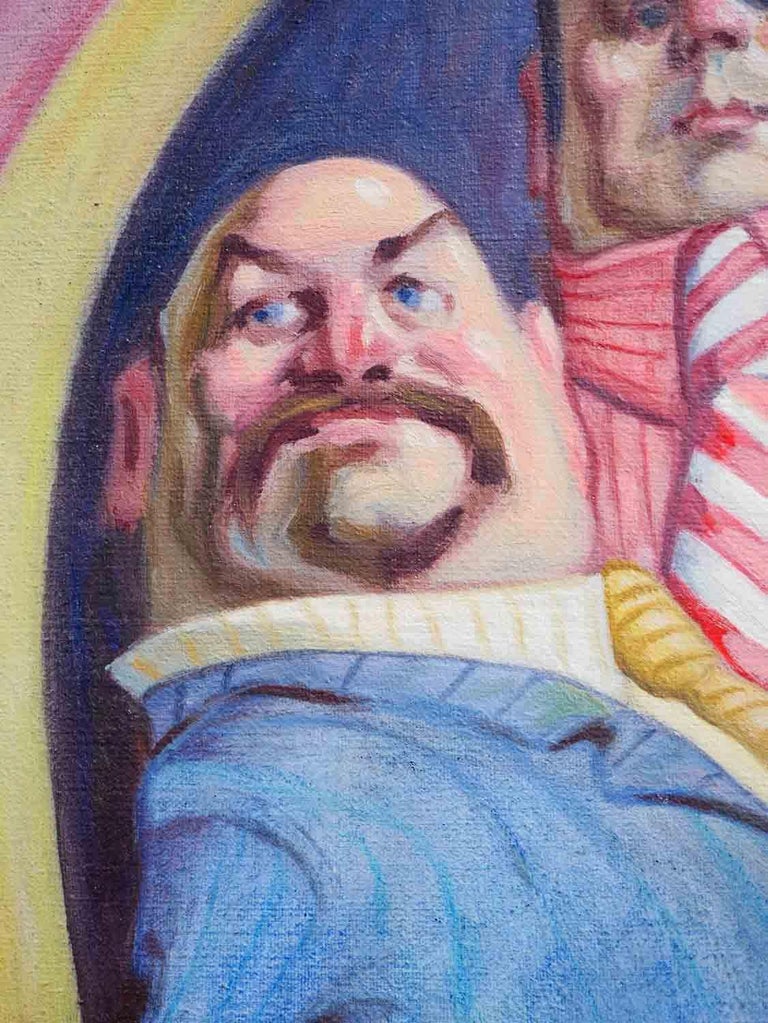 Jose S. Perez Colorful Modern Figurative Abstract Painting of People