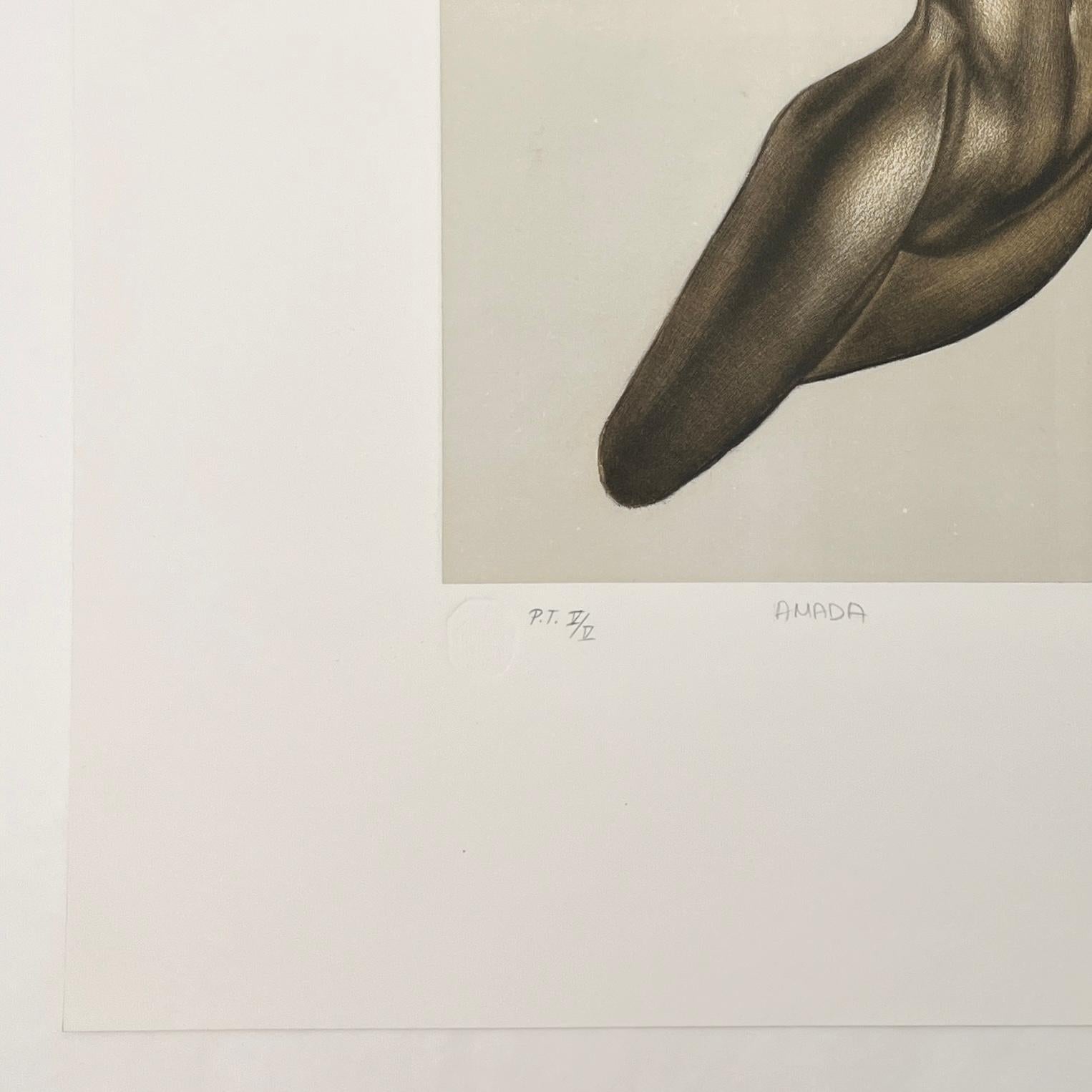 « Loved » 2002, gravure d'art originale en mezzo-tinte signée à la main, sculpteur mexicain 1