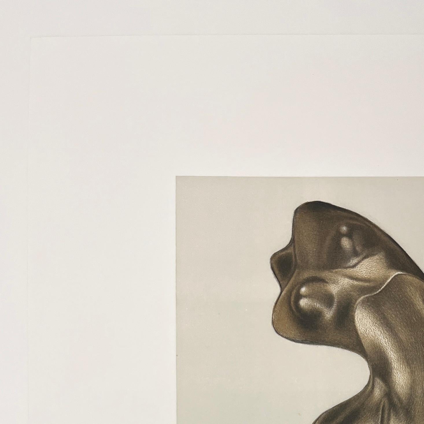 « Loved » 2002, gravure d'art originale en mezzo-tinte signée à la main, sculpteur mexicain 2