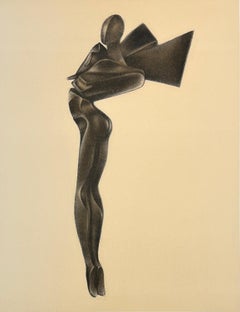 Mexican sculptor, "Angel" 2002 original hand signed mezzotint etching art print2