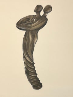 "Maternity" 2002, original hand signed mezzotint etching art Mexican sculptor