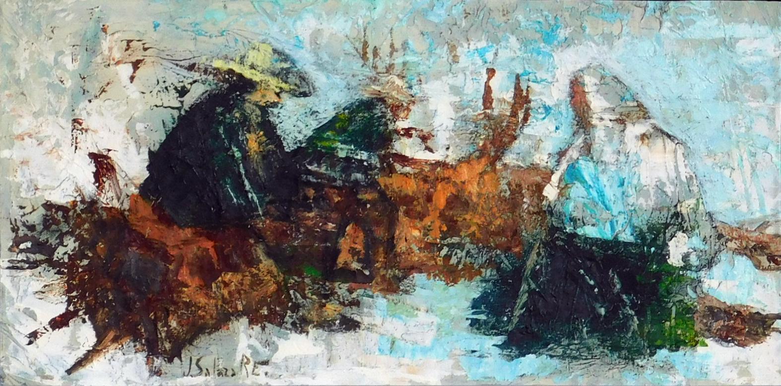 Jose Salazar Ruiz Esparza Artista mexicano/americano, Pintura moderna, Ca. 1960's en venta 1