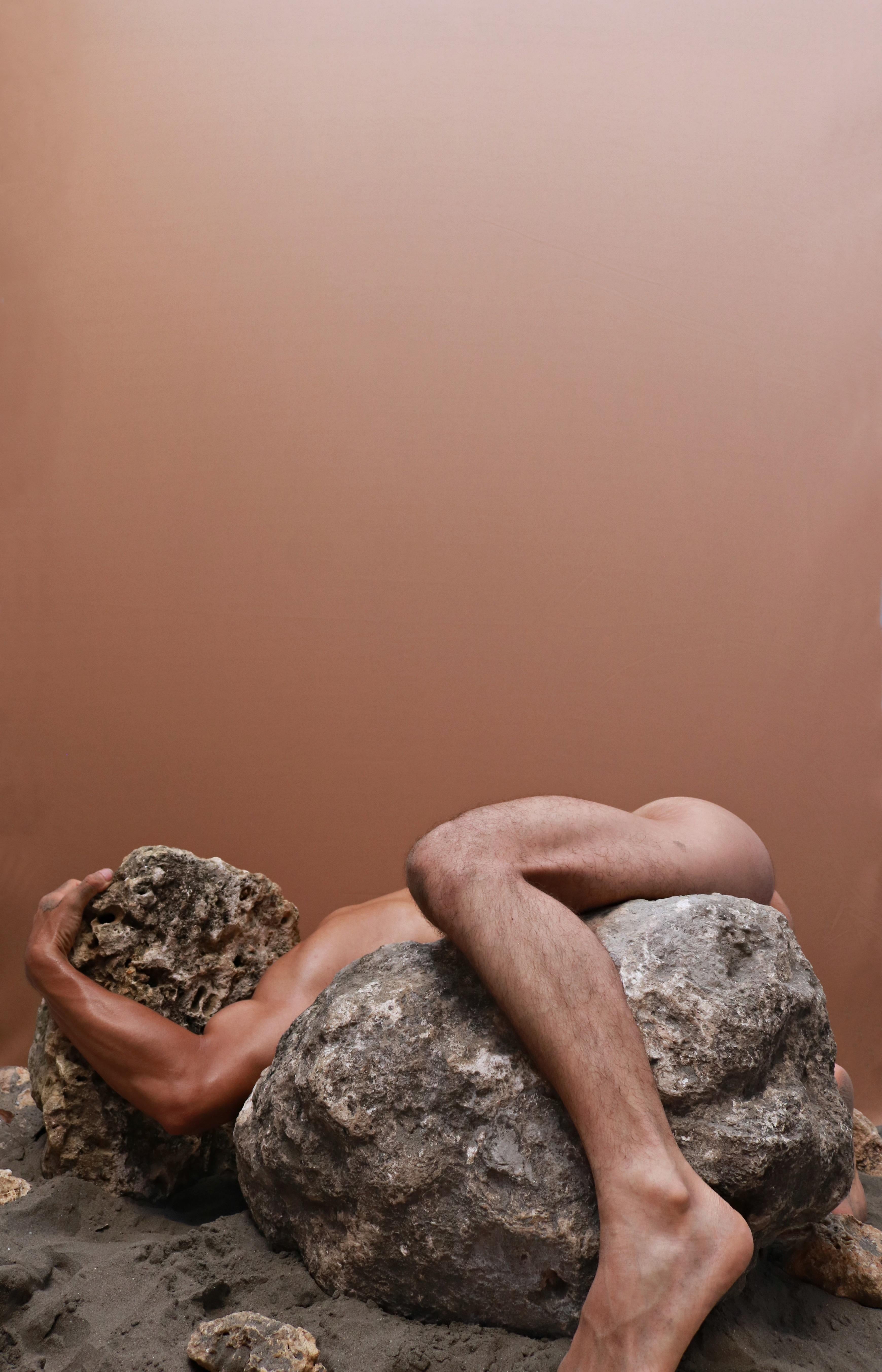 Jose Sierra Nude Photograph - Self Portrait #2. La Piedra Sustituta II Series. Limited edition color photo