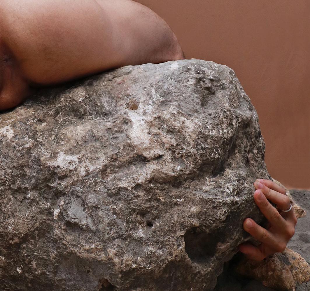 Self Portrait #5 From La Piedra Sustituta II Series. Limited edition color photo - Brown Nude Photograph by Jose Sierra