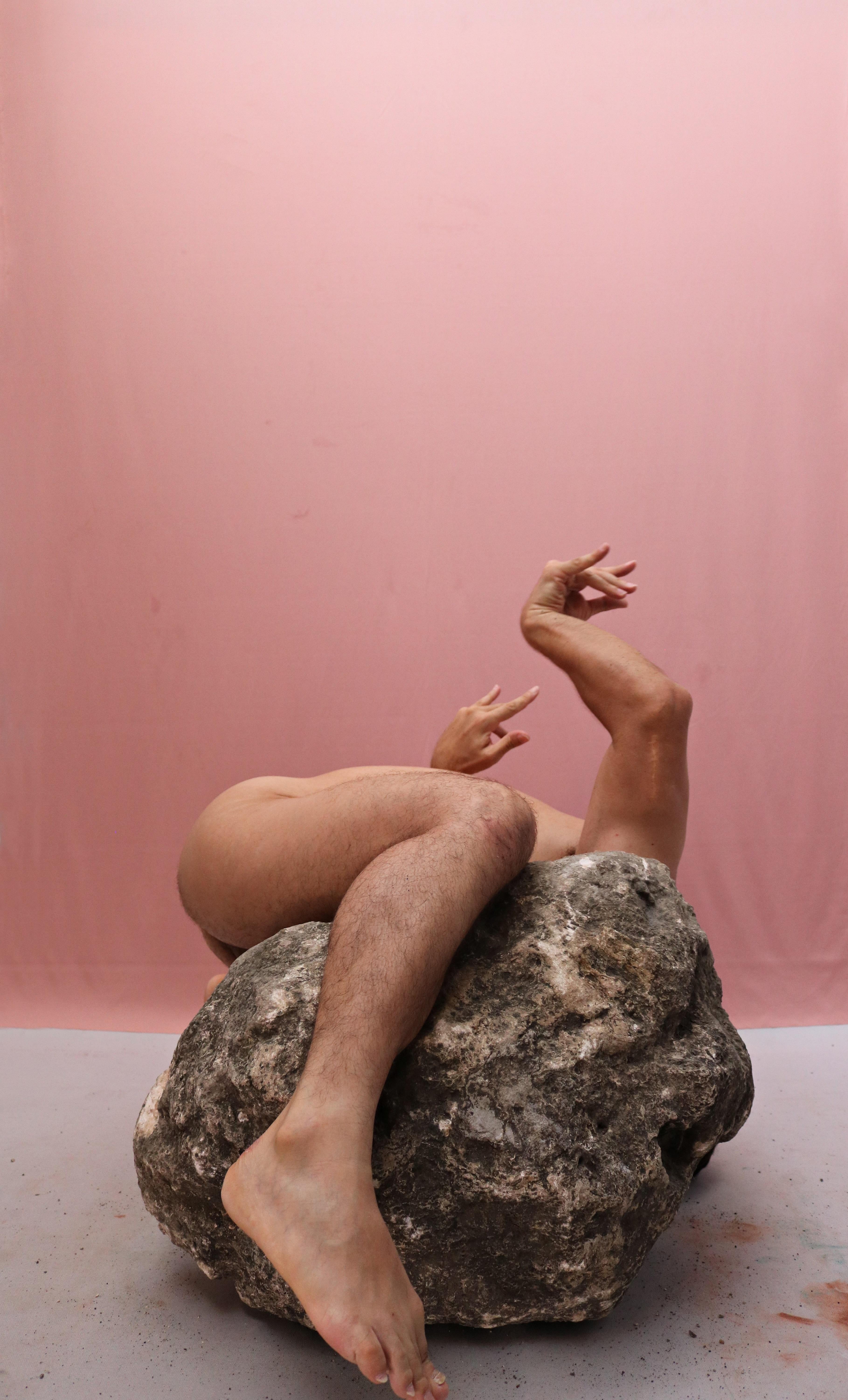 Jose Sierra Nude Photograph - Self Portrait #6 From La Piedra Sustituta, Series. Limited edition color photo