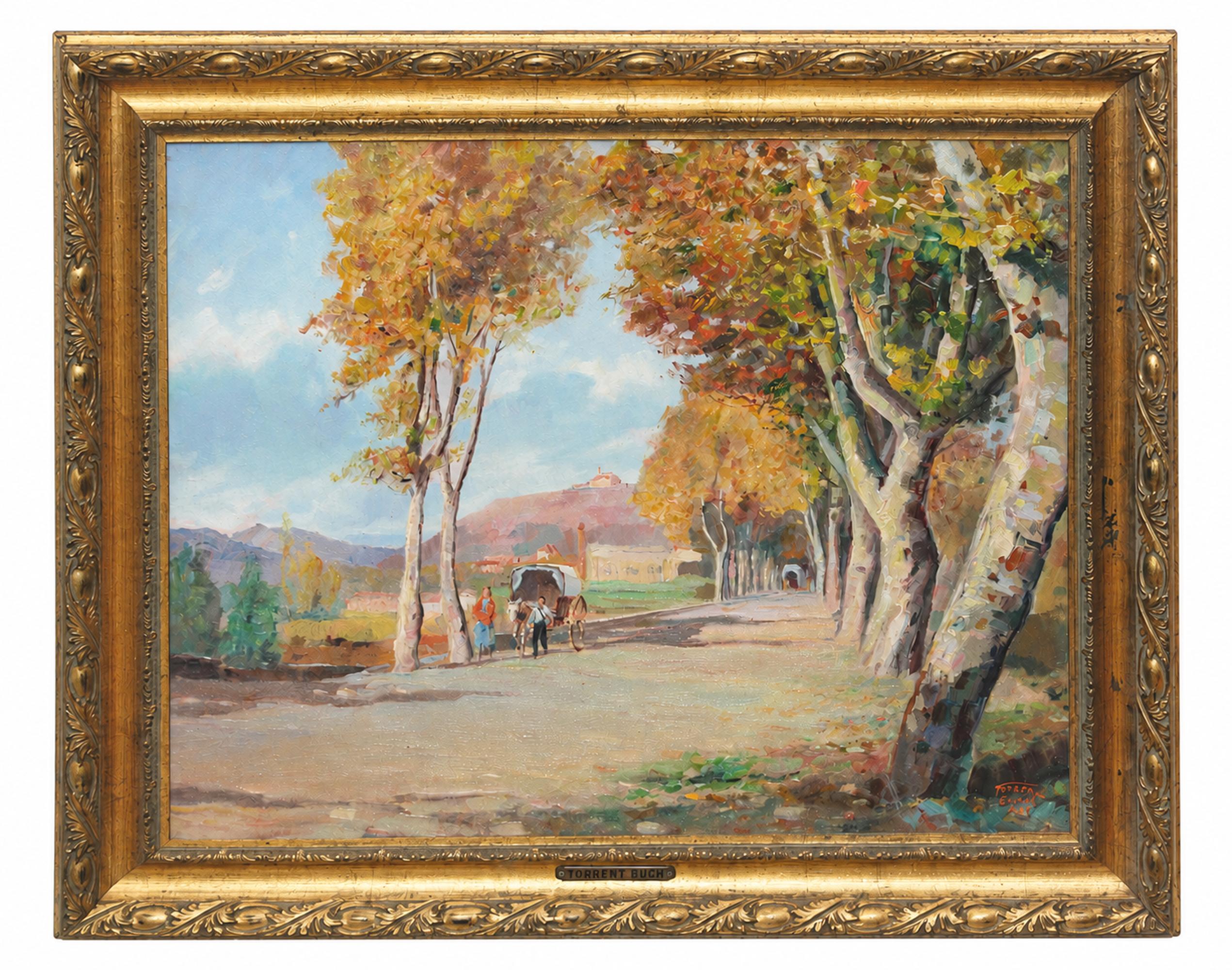 Entrada del pueblo - Óleo sobre tela - Firmado y enmarcado