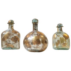 Jose Torres La Colleccion Glass and Gold Leaf Decanter Set, Mexico, 2000s