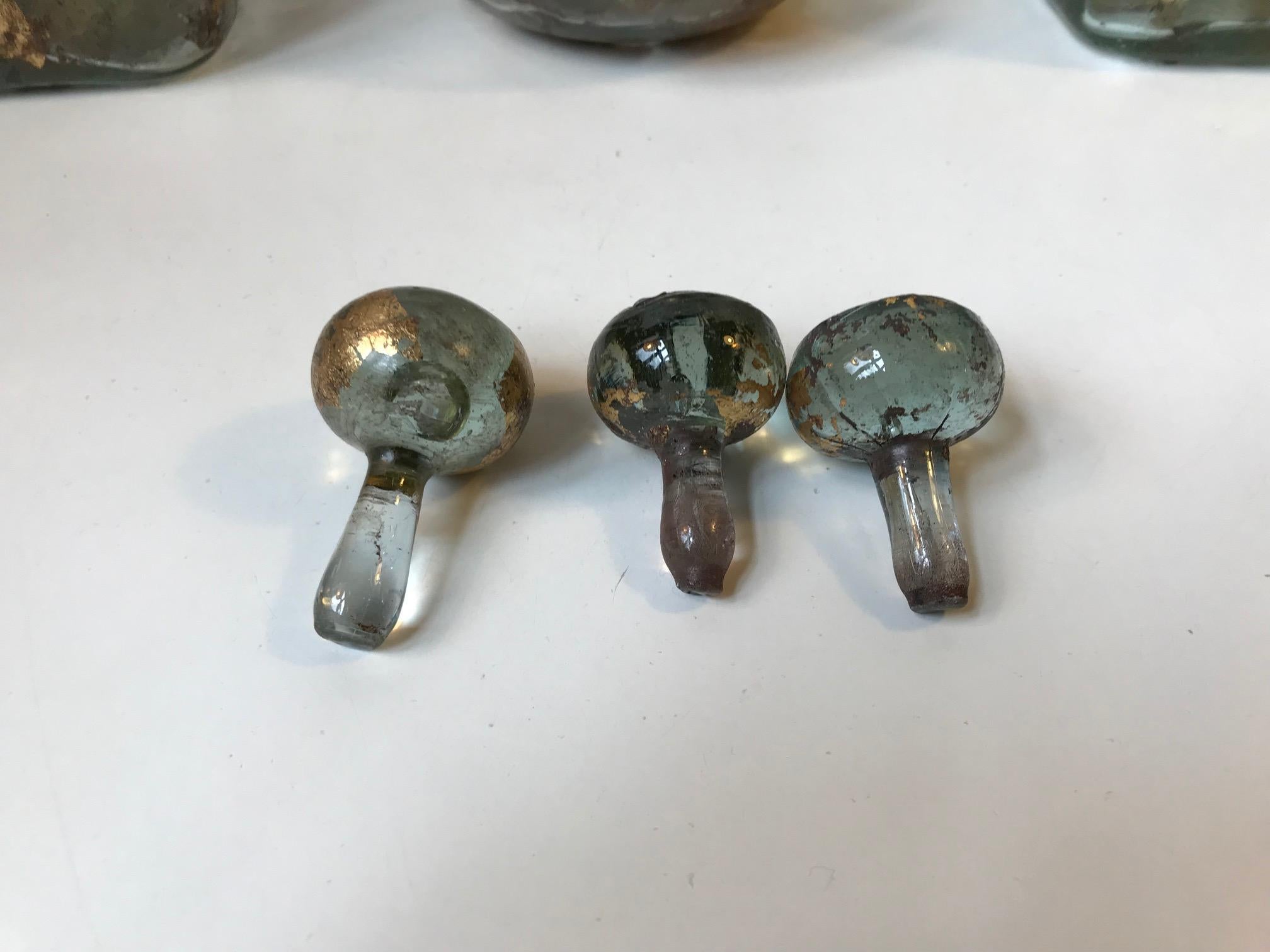 Sud-américain Ensemble de carafes en verre et feuilles d'or de Jose Torres La Colleccion, Mexique, années 2000