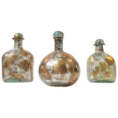 Ensemble de carafes en verre et feuilles d'or de Jose Torres La Colleccion, Mexique, années 2000