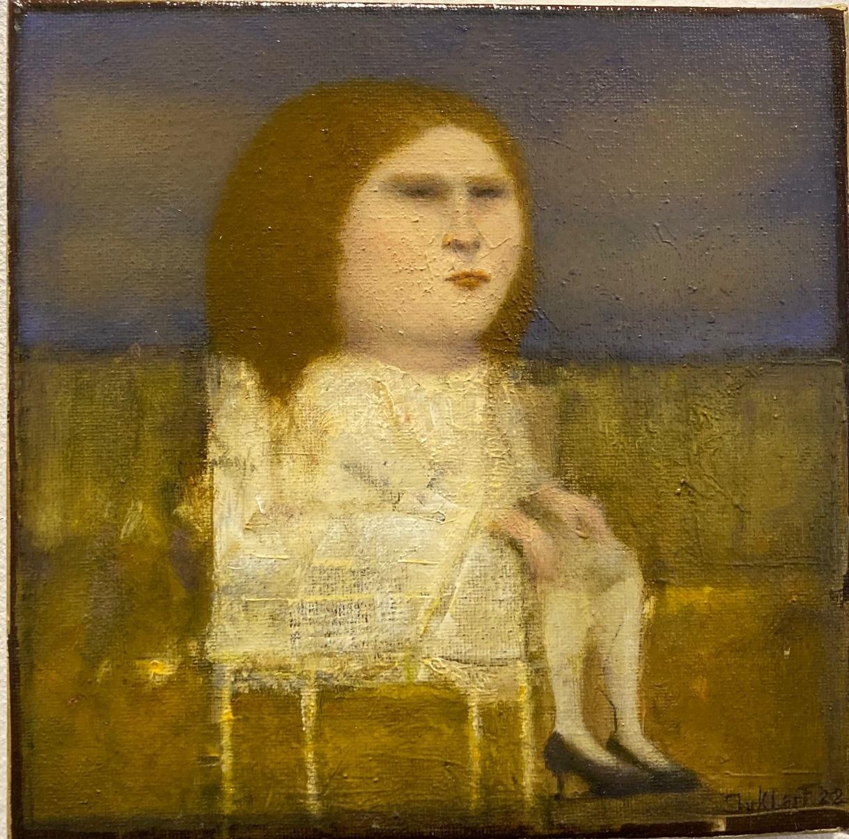 Jose van Kleef Figurative Painting - Vrouwtje op Stoel Woman on Chair Oil Painting on Canvas Linnen In Stock