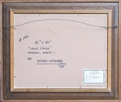 "Calle Tipica, Aragonien, Spanien" Landschaftsgemälde einer ruhigen Bergdorfszene