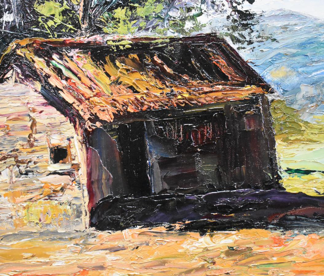 „FARM HOUSE“ OIL PAINTING APPLIED MIT PALLET KNIFE – Painting von Jose Vives-Atsara