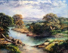 "Hill Country"  Texas  Most likely the Guadalupe River Palette Knife Painting 