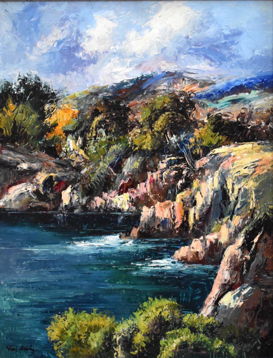 « RINCON DE LA COSTA BRAVA » SAN FELIU DE GUIXOLS CATALUNA SPAIN - Painting de Jose Vives-Atsara