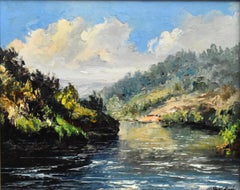 "RIVER BEND" OIL ON CANVAS APPLIED BY PALETTE KNIFE